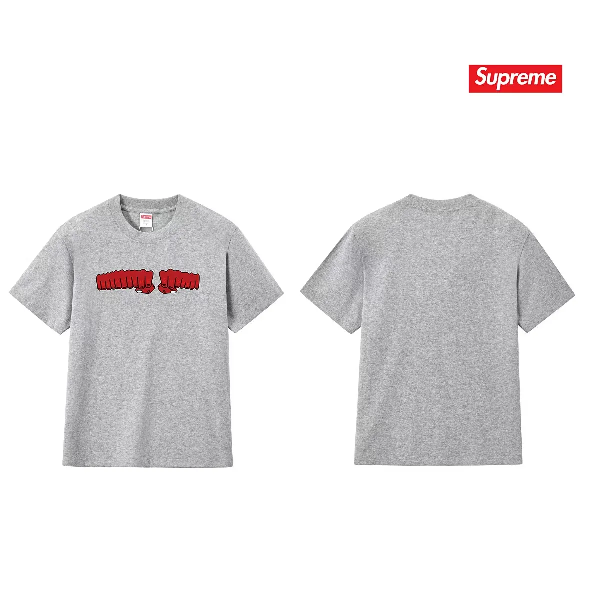 S237 P110💰 Supreme x toy machine joint model SS24 Week4 FIST TEE Short-sleeved American trendy T-shirt with fist printed pattern on the chest. Same style for men and women. Loose fit. Made of 260g combed cotton double yarn. From fabrics to accessories, all three standards are complete and follow ZP. Imported Matsui company slurry printing will never crack. The whole piece is made with a three-needle five-thread process. The neckline-shoulder seam-sleeve seam is double-lined, and it looks more three-dimensional and textured. The process is the same as the authentic original version. The classic version. Feel free to compare zp. The whole piece is made of a three-needle five-thread process. The neckline-shoulder seam-sleeve seam is double-threaded, which looks more three-dimensional and textured. The process is the same as the authentic original version. The classic version. Color: Black White Light Gray Pink Navy Size: S M L XL XXL