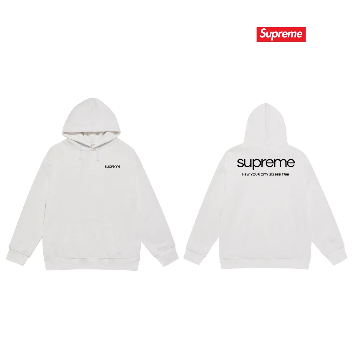 Style No. S2138 #terry P160💰 Velvet P170💰 Sup 80SS New York Tee store information Fashionable and popular style hooded sweatshirt with English letters Made of 400g large terry 430g silver fox velvet (off-shoulder large version) fabric Soft texture and no pilling Imported environmentally friendly printing glue The pattern is bright and three-dimensional Quality 💥Same style for men and women The upper body is trendy Color: black white Gray Size: S M L XL XXL
