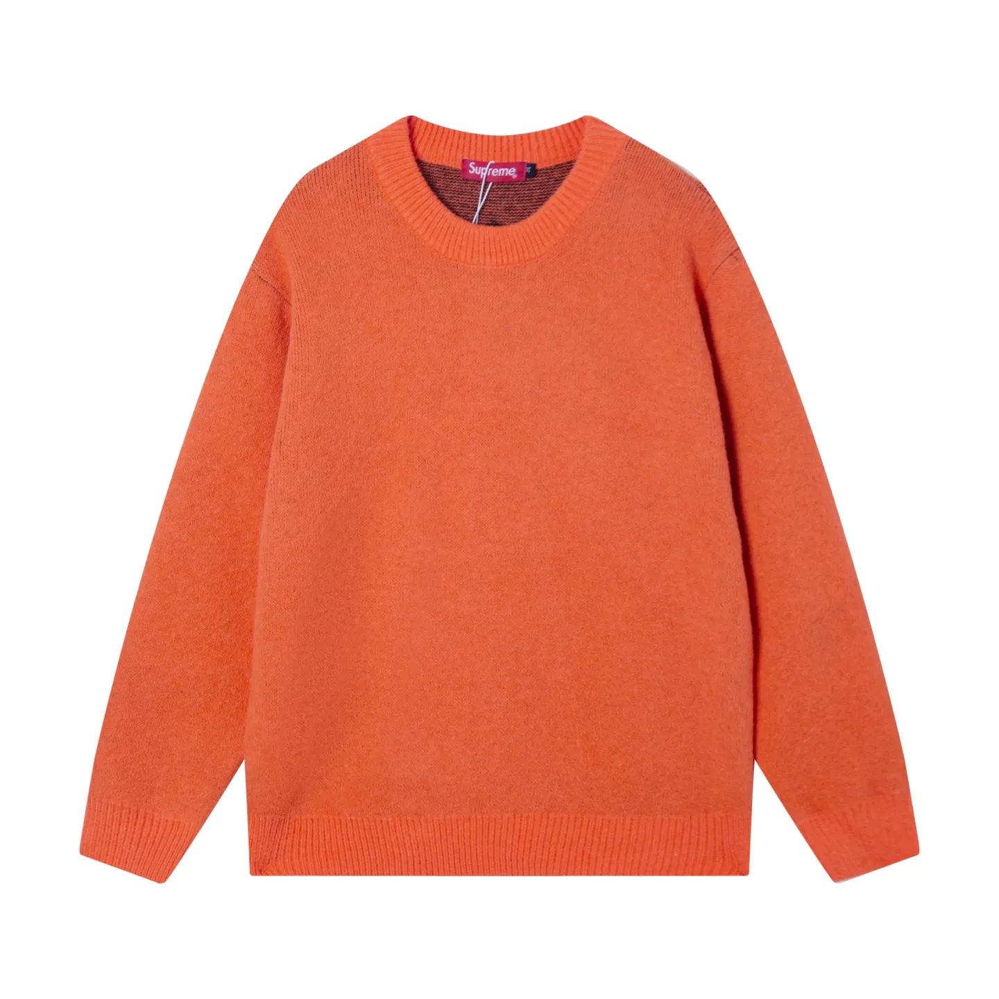 P280 Sup letter cross on the back round neck knitted wool sweater Color: Gray Black Orange Size: S M L XL XXL
