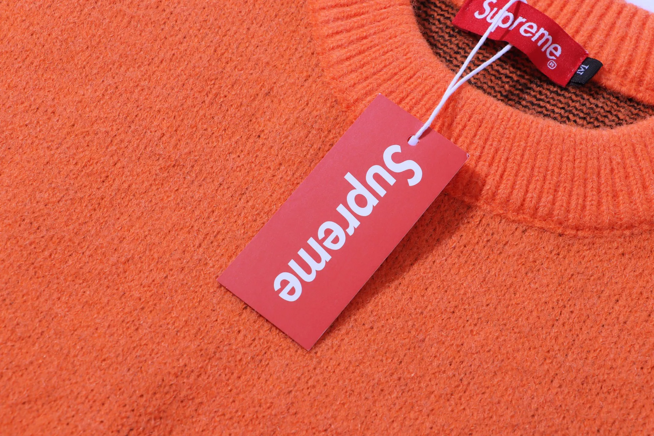 P280 Sup letter cross on the back round neck knitted wool sweater Color: Gray Black Orange Size: S M L XL XXL