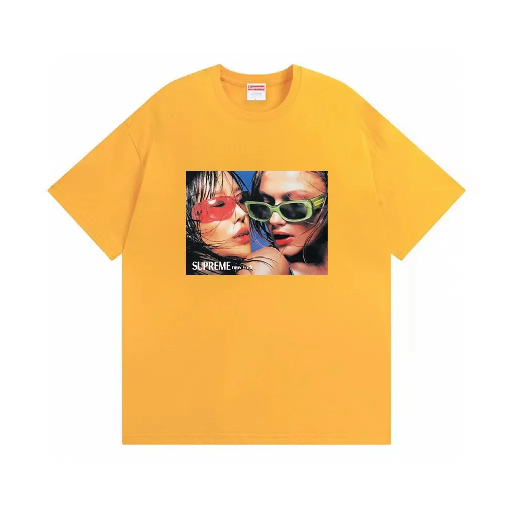 #S102 p110💰 Supreme SS23 Week9 EYEWEARTEE character print, loose fit, made of 260g combed cotton double yarn, all three standards from fabrics to accessories, ZP, imported Matsui company slurry printing will never crack, the whole piece adopts three-needle five-thread technology (neckline-shoulder seam-sleeve seam double line, looks more three-dimensional and textured) consistent with the original version, classic version Feel free to compare zp. The whole piece adopts three-needle five-thread craftsmanship (neckline-shoulder seam-sleeve seam double thread, which looks more three-dimensional and textured). It has the same craftsmanship as the original original, classic version. Color: White, Black, Pink, Yellow, Brown. Size: S M L XL XXL