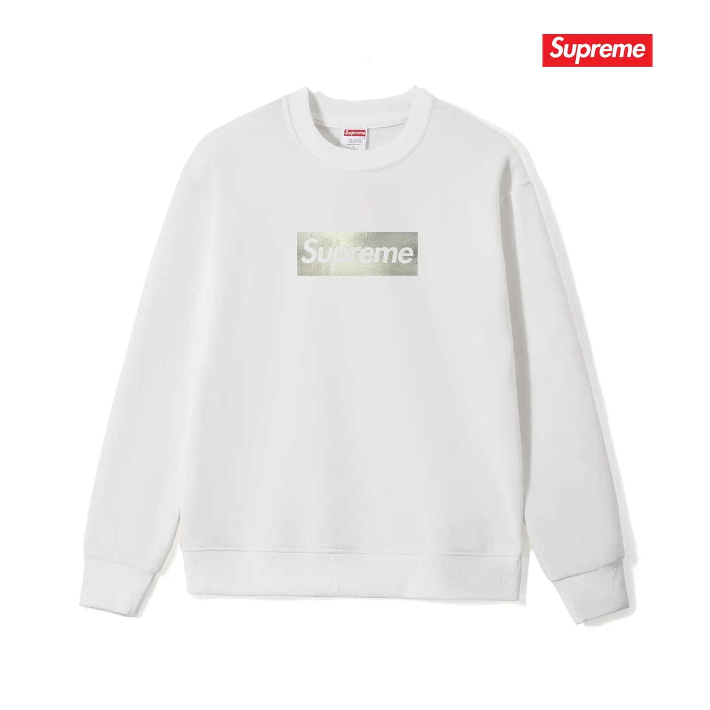 Style number S1157 #terry p150💰 plus velvet 160💰 25-year new Sup Chicago store opening limited solid color round neck sweatshirt Made of 400 grams of large terry (drop shoulder large version) fabric, soft texture and no pilling Imported environmentally friendly printing glue The pattern is bright and three-dimensional Quality 💥Same style for men and women The upper body is trendy Color: black white gray Size: S M L XL XXL