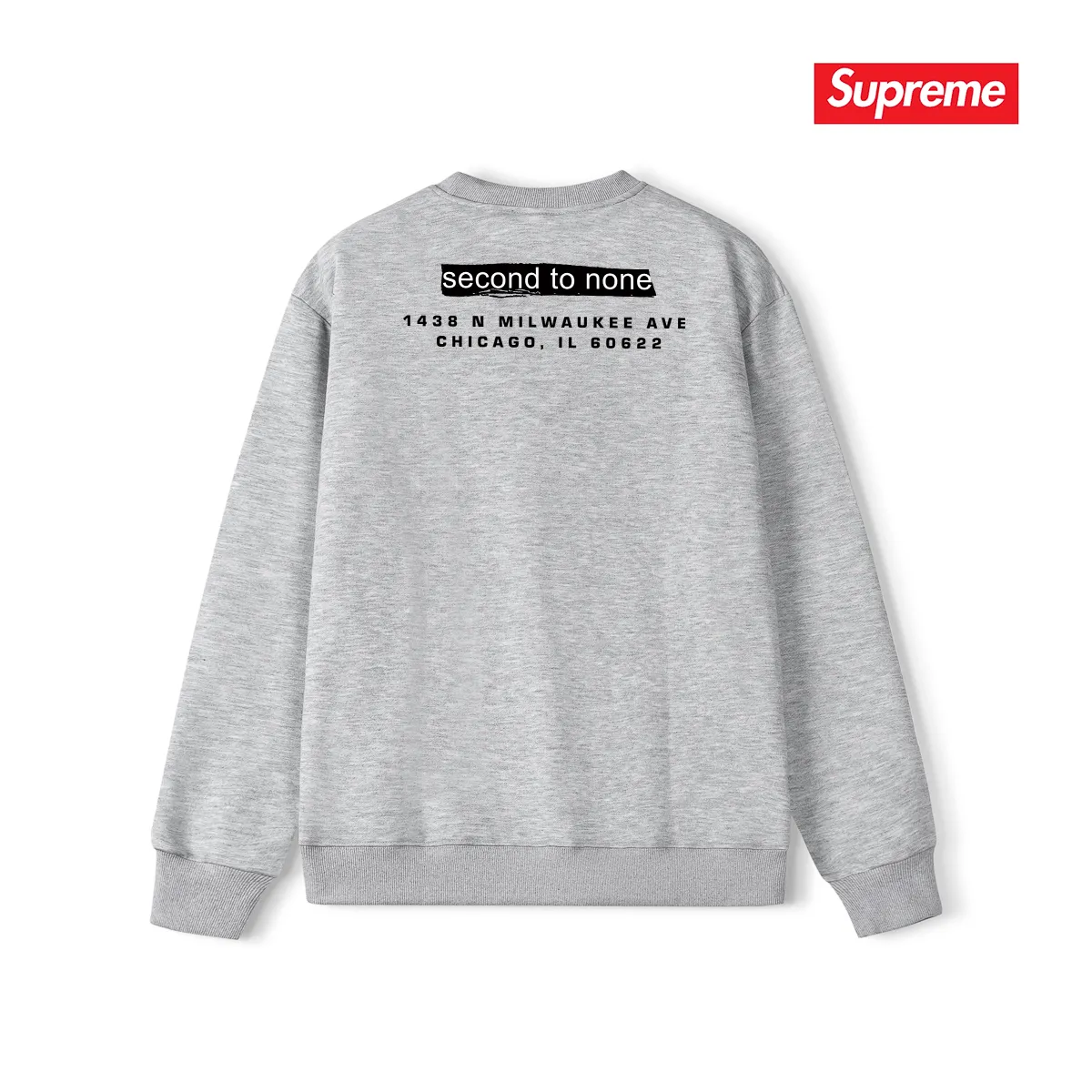 Style number S1157 #terry p150💰 plus velvet 160💰 25-year new Sup Chicago store opening limited solid color round neck sweatshirt Made of 400 grams of large terry (drop shoulder large version) fabric, soft texture and no pilling Imported environmentally friendly printing glue The pattern is bright and three-dimensional Quality 💥Same style for men and women The upper body is trendy Color: black white gray Size: S M L XL XXL
