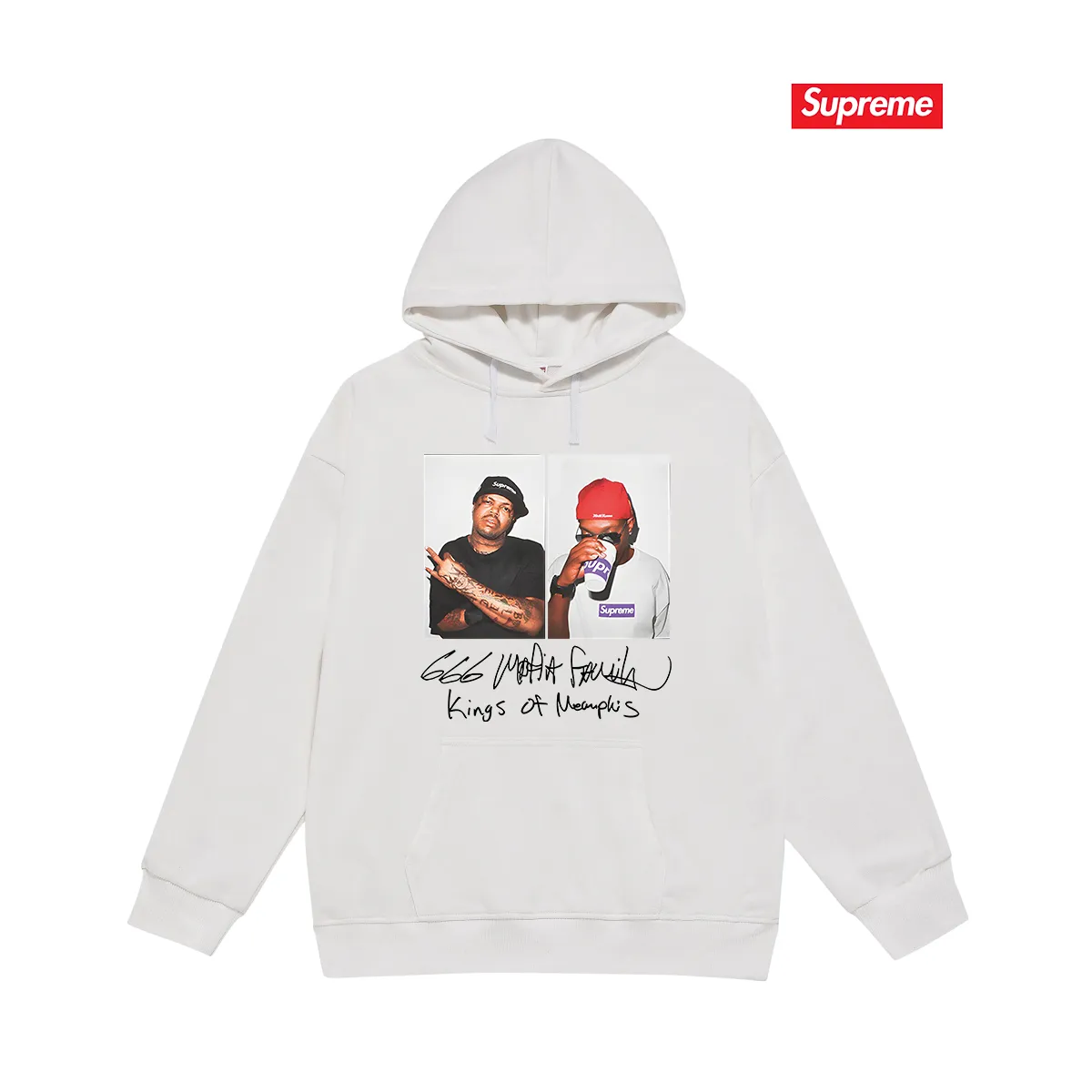 Style No. S2147 #Terry P160💰 Velvet P170💰 24SS Sup MAFIA TEE mafia print hooded sweatshirt Made of 400g large terry 430g silver fox velvet (drop shoulder large version) fabric, soft texture and no pilling Imported environmentally friendly printing glue The pattern is bright and three-dimensional Quality 💥Same style for men and women The upper body is trendy Color: black white gray Size: S M L XL XXL