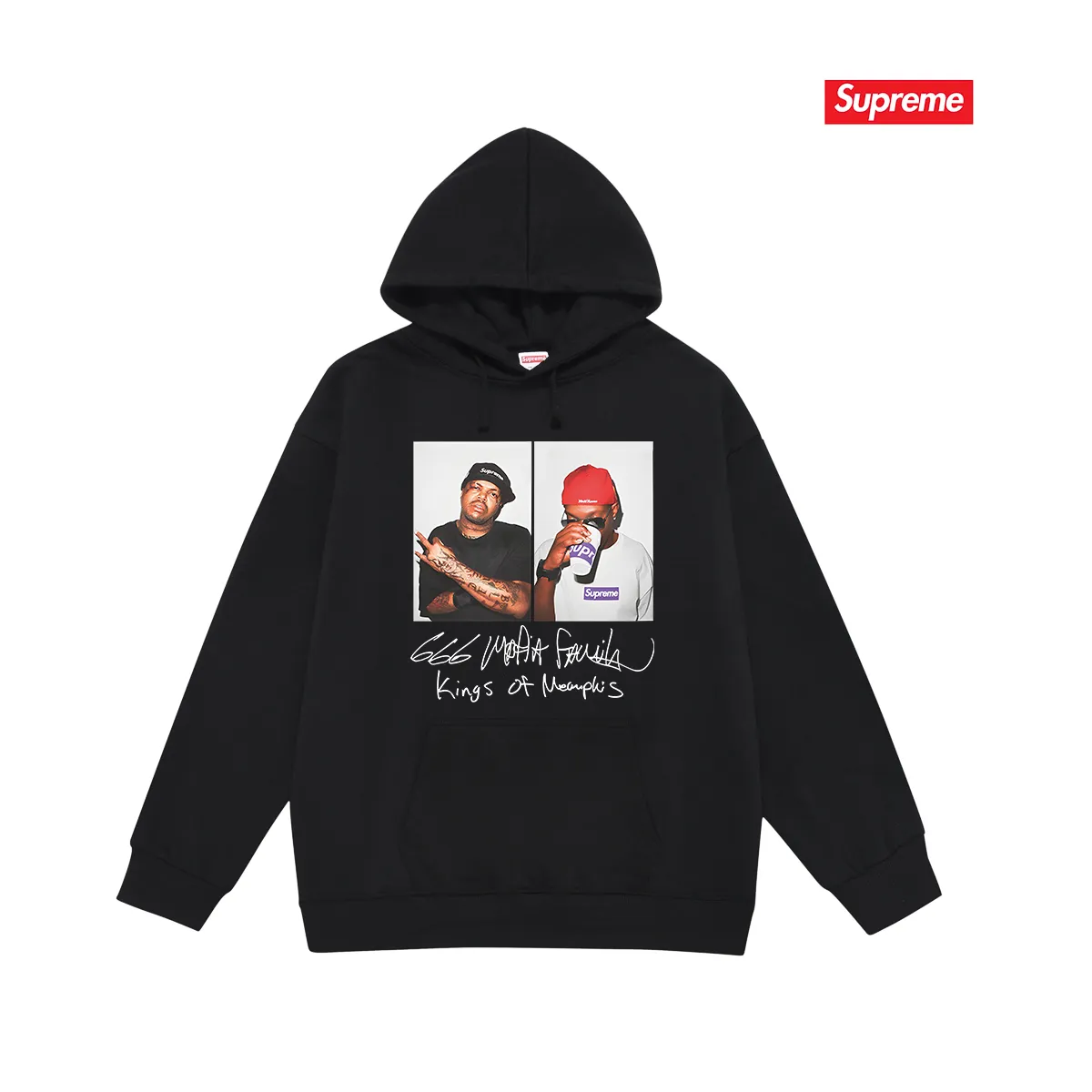 Style No. S2147 #Terry P160💰 Velvet P170💰 24SS Sup MAFIA TEE mafia print hooded sweatshirt Made of 400g large terry 430g silver fox velvet (drop shoulder large version) fabric, soft texture and no pilling Imported environmentally friendly printing glue The pattern is bright and three-dimensional Quality 💥Same style for men and women The upper body is trendy Color: black white gray Size: S M L XL XXL