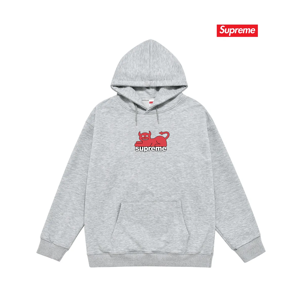 Style number S2146 #terry P160💰 plus fleece P170💰 24SS TOY MACHINE DEVIL CAT TEE new little devil cat hooded sweatshirt made of 400g large terry 430g silver fox velvet (drop shoulder large version) fabric, soft texture and no pilling, imported environmentally friendly printing glue, bright and three-dimensional pattern, quality 💥same style for men and women, the upper body is trendy Color: black White Gray Size: S M L XL XXL