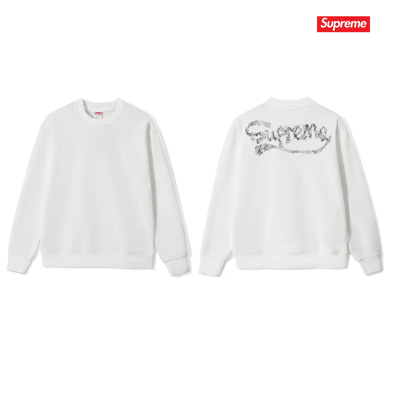 Style No. S1216 #terryp150💰 Velvet 160💰 Sup 80SS Tape Tee Logo printed round neck sweatshirt on the back Made of 400g large terry (drop shoulder large version) fabric, soft texture and no pilling Imported environmentally friendly printing glue The pattern is bright and three-dimensional Quality 💥Same style for men and women The upper body is trendy Color: black white gray Size: S M L XL XXL