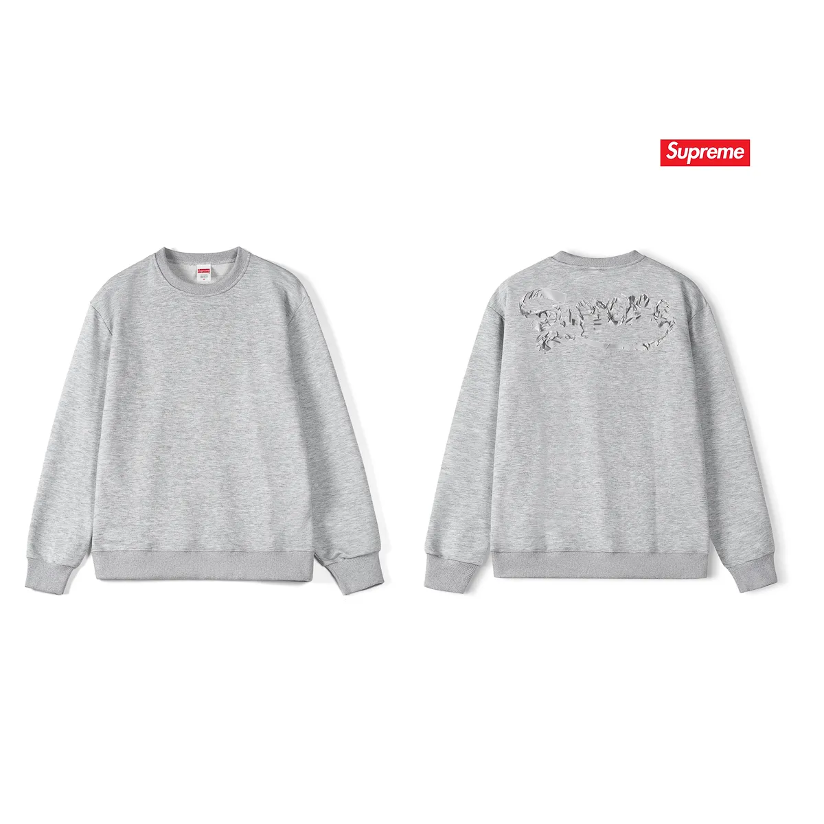 Style No. S1216 #terryp150💰 Velvet 160💰 Sup 80SS Tape Tee Logo printed round neck sweatshirt on the back Made of 400g large terry (drop shoulder large version) fabric, soft texture and no pilling Imported environmentally friendly printing glue The pattern is bright and three-dimensional Quality 💥Same style for men and women The upper body is trendy Color: black white gray Size: S M L XL XXL