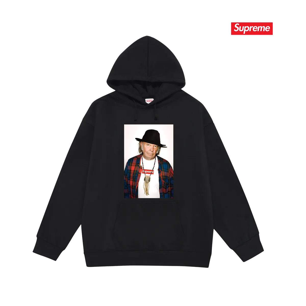 Style No. S2222 #Terry P160💰 Velvet P170💰 SUP 60ss Neil Young White character print hooded sweatshirt Made of 400g large terry 430g silver fox velvet (drop shoulder large version) fabric, soft texture and no pilling Imported environmentally friendly printing glue The pattern is bright and three-dimensional Quality 💥Same style for men and women The upper body is trendy Color: black white gray Size: S M L XL XXL