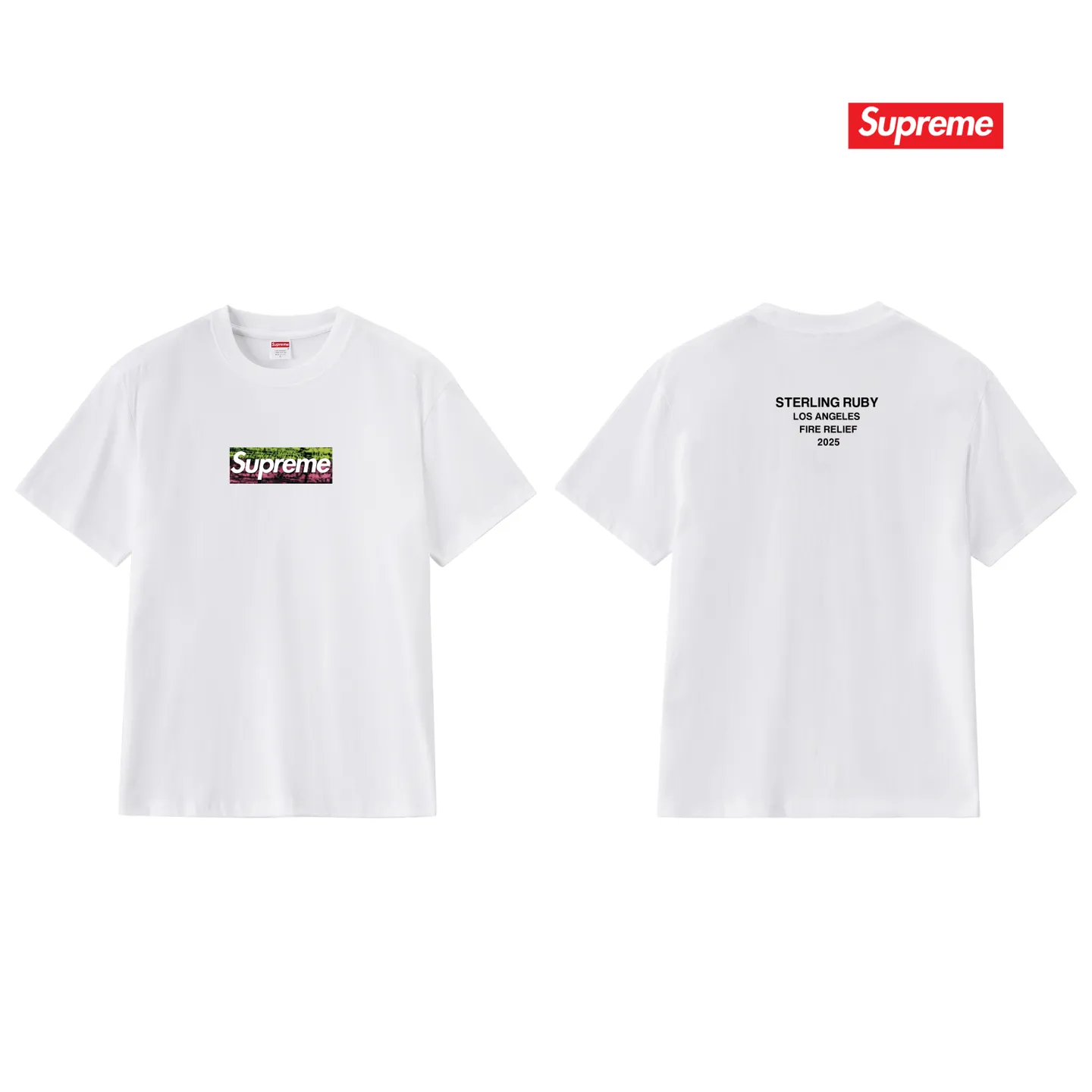 S163 P110💰 Sup Los Angeles Wildfire Rescue B0X Printed T-shirt Round Neck Pure Cotton Loose Couple Men's and Women's Short Sleeves Loose Fit Made of 260g combed cotton double yarn From fabrics to accessories, all three standards are complete and follow ZP Imported Matsui Company's slurry printing will never crack The whole piece adopts three-needle five-thread technology (neckline-shoulder seam-sleeve seam double lines, looks more three-dimensional and textured) The same process as the authentic original version, classic version Feel free to compare zp. The whole piece adopts three-needle five-thread craftsmanship (neckline-shoulder seam-sleeve seam double thread, which looks more three-dimensional and textured). It has the same craftsmanship as the original original, classic version. Color: black, white, light gray, navy blue, pink. Size: S M L XL XXL