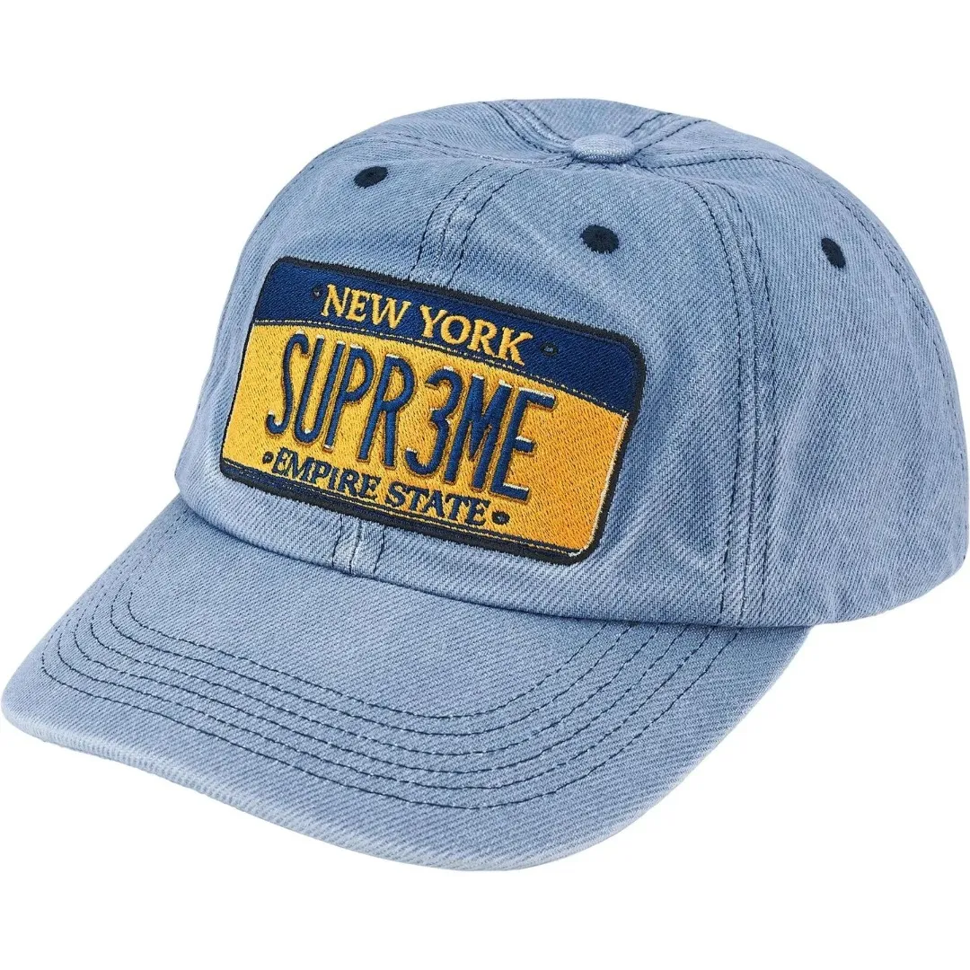 🅿️140 N031 Sup License Plate 6-Panel License Plate Embroidered Peaked Baseball Cap Black Camouflage Blue Red