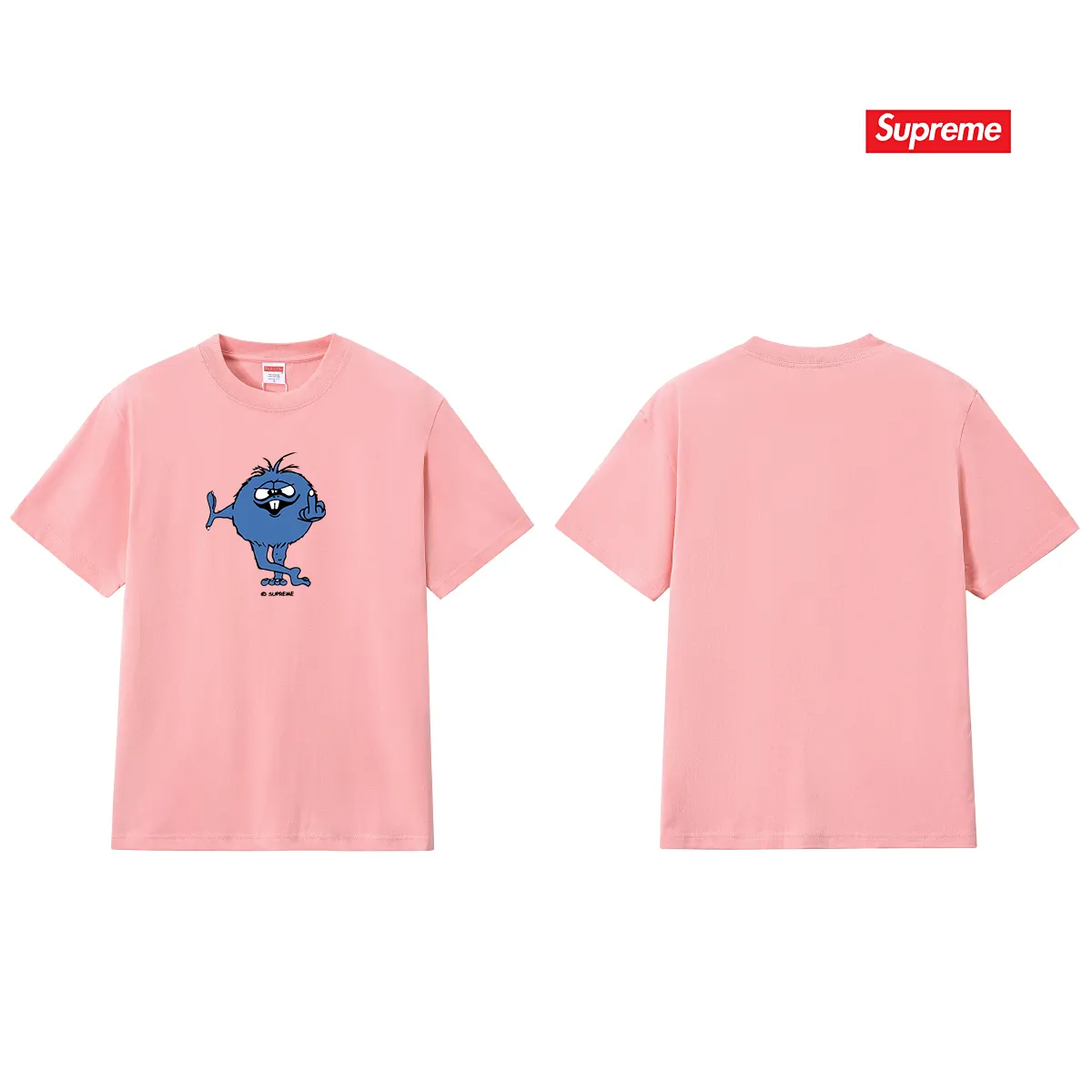 S210 P110💰 SS24 trendy brand SUP funny boy printed short-sleeved pattern T-shirt pure cotton round neck half-sleeved bottoming shirt for men and women. Loose fit. Made of 260 grams of combed cotton double yarn. All three standards are complete from fabrics to accessories. ZP. Imported Matsui company slurry printing will never crack. The whole piece adopts three-needle five-thread technology. The neckline-shoulder seam-sleeve seam is double-lined, which looks more three-dimensional and textured.) The same process as the original version, classic version Feel free to compare zp. The whole piece adopts three-needle five-thread craftsmanship (neckline-shoulder seam-sleeve seam double thread, which looks more three-dimensional and textured). It has the same craftsmanship as the original original, classic version. Color: black, white, light gray, pink, navy. Size: S M L XL XXL