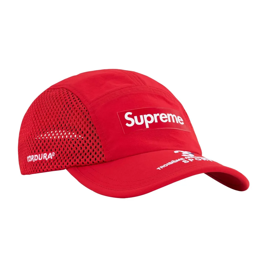 🅿️140 S177 Supreme 24ss Mesh Side Panel Camp Cap Color: Black White Red Blue