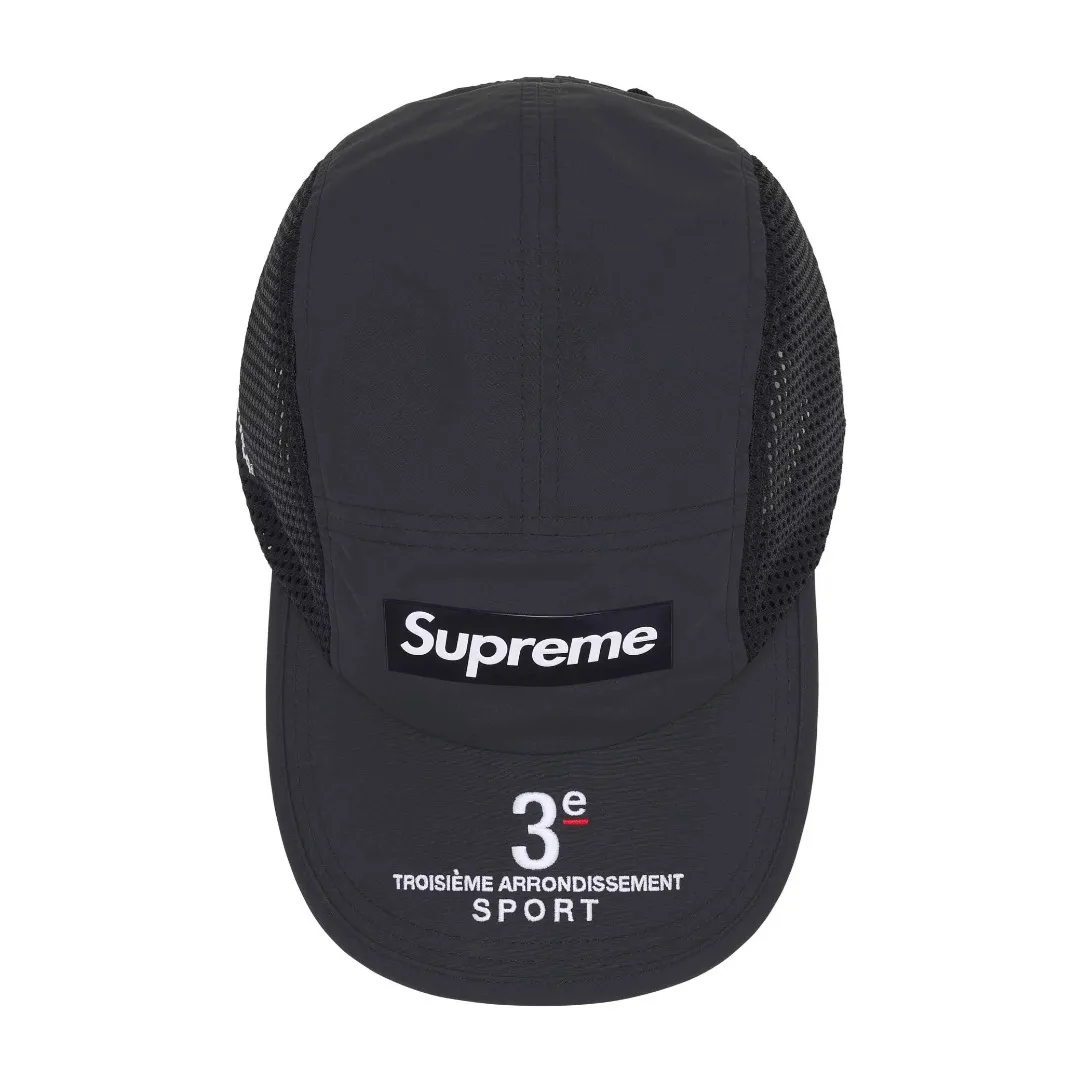 🅿️140 S177 Supreme 24ss Mesh Side Panel Camp Cap Color: Black White Red Blue