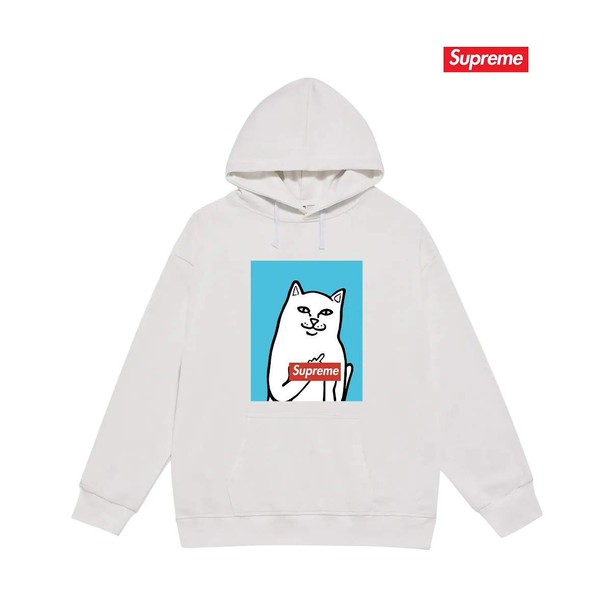 Style number S2232 #terry P160💰 plus velvet P170💰 Sup spoof the little bitch middle finger trendy brand hooded sweatshirt. Made of 400g large terry 430g silver fox velvet (off-shoulder large version) fabric. The texture is soft and non-pilling. Imported environmentally friendly printing glue. The pattern is bright and three-dimensional. Quality 💥Same style for men and women. The upper body is trendy. Color: black white gray Size: S M L XL XXL