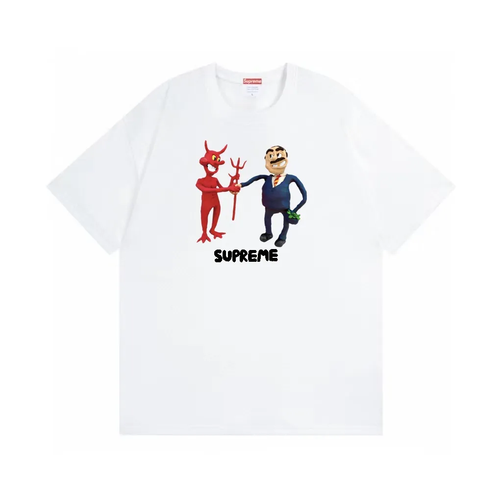 #S110 p110💰 Supreme SS23 Week9 BUSINESS TEE devil's contract printing, loose fit, made of 260g combed cotton double yarn, all three standards from fabrics to accessories, ZP, imported Matsui company's slurry printing will never crack, the whole piece adopts three-needle five-thread technology (neckline-shoulder seam-sleeve seam double line, looks more three-dimensional and textured) consistent with the original version, classic version Feel free to compare zp. The whole piece adopts three-needle five-thread craftsmanship (neckline-shoulder seam-sleeve seam double thread, which looks more three-dimensional and textured). It has the same craftsmanship as the original original, classic version. Color: white, black, pink, dark green, brown. Size: S M L XL XXL
