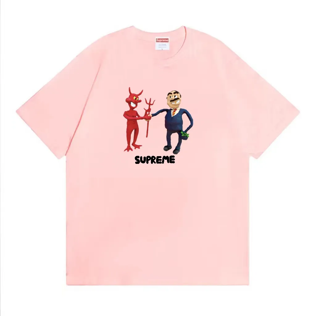 #S110 p110💰 Supreme SS23 Week9 BUSINESS TEE devil's contract printing, loose fit, made of 260g combed cotton double yarn, all three standards from fabrics to accessories, ZP, imported Matsui company's slurry printing will never crack, the whole piece adopts three-needle five-thread technology (neckline-shoulder seam-sleeve seam double line, looks more three-dimensional and textured) consistent with the original version, classic version Feel free to compare zp. The whole piece adopts three-needle five-thread craftsmanship (neckline-shoulder seam-sleeve seam double thread, which looks more three-dimensional and textured). It has the same craftsmanship as the original original, classic version. Color: white, black, pink, dark green, brown. Size: S M L XL XXL