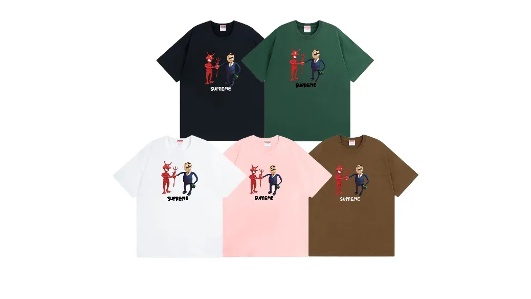 #S110 p110💰 Supreme SS23 Week9 BUSINESS TEE devil's contract printing, loose fit, made of 260g combed cotton double yarn, all three standards from fabrics to accessories, ZP, imported Matsui company's slurry printing will never crack, the whole piece adopts three-needle five-thread technology (neckline-shoulder seam-sleeve seam double line, looks more three-dimensional and textured) consistent with the original version, classic version Feel free to compare zp. The whole piece adopts three-needle five-thread craftsmanship (neckline-shoulder seam-sleeve seam double thread, which looks more three-dimensional and textured). It has the same craftsmanship as the original original, classic version. Color: white, black, pink, dark green, brown. Size: S M L XL XXL