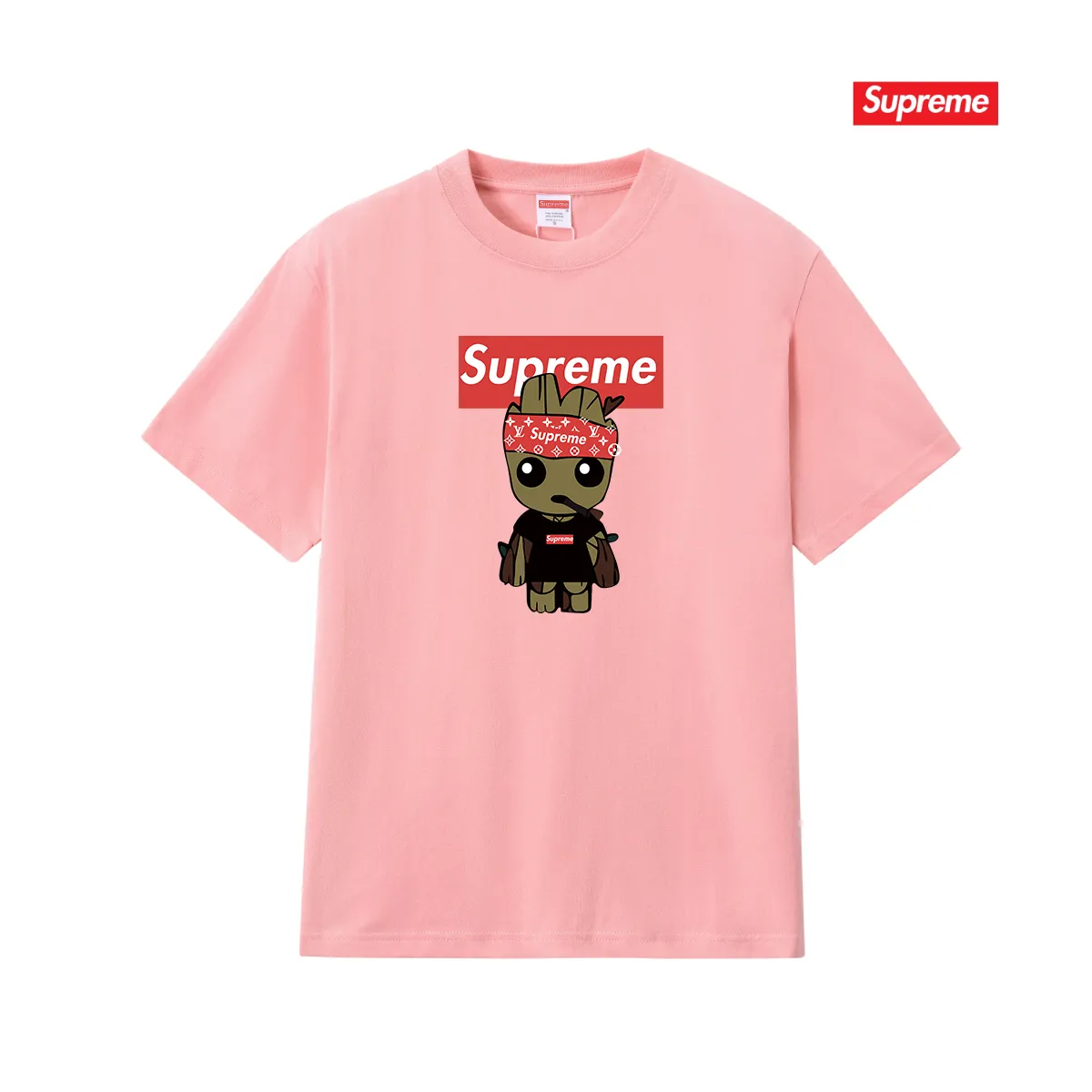 S164 P110💰 Sup Cartoon animation printed short-sleeved T-shirt, loose round neck pure cotton half-sleeved shirt, loose fit, made of 260g combed cotton double yarn, all three standards from fabric to accessories, ZP, imported Matsui company slurry printing will never crack, the whole piece adopts three-needle five-thread process. The neckline-shoulder seam-sleeve seam is double-lined, looks more three-dimensional and textured) The same process as the original version, classic version Feel free to compare zp. The whole piece adopts three-needle five-thread craftsmanship (neckline-shoulder seam-sleeve seam double thread, which looks more three-dimensional and textured). It has the same craftsmanship as the original original, classic version. Color: black, white, light gray, navy blue, pink. Size: S M L XL XXL