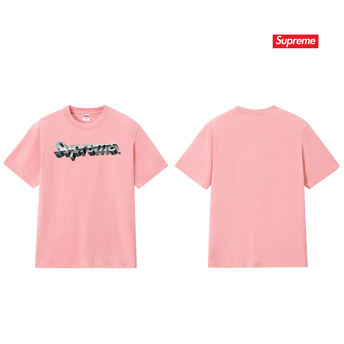 S192 P110💰 SUP cotton three-dimensional printed logo round neck short-sleeved T-shirt for men and women. Loose fit. Made of 260g combed cotton double yarn. From fabric to accessories, all three standards are complete and follow ZP. Imported Matsui company's slurry printing will never crack. The whole piece adopts three-needle five-thread technology. The neckline-shoulder seam-sleeve seam is double-lined, which looks more three-dimensional and textured. The same process as the original version, classic version Feel free to compare zp. The whole piece adopts three-needle five-thread craftsmanship (neckline-shoulder seam-sleeve seam double thread, which looks more three-dimensional and textured). It has the same craftsmanship as the original original, classic version. Color: black, white, light gray, pink, navy. Size: S M L XL XXL