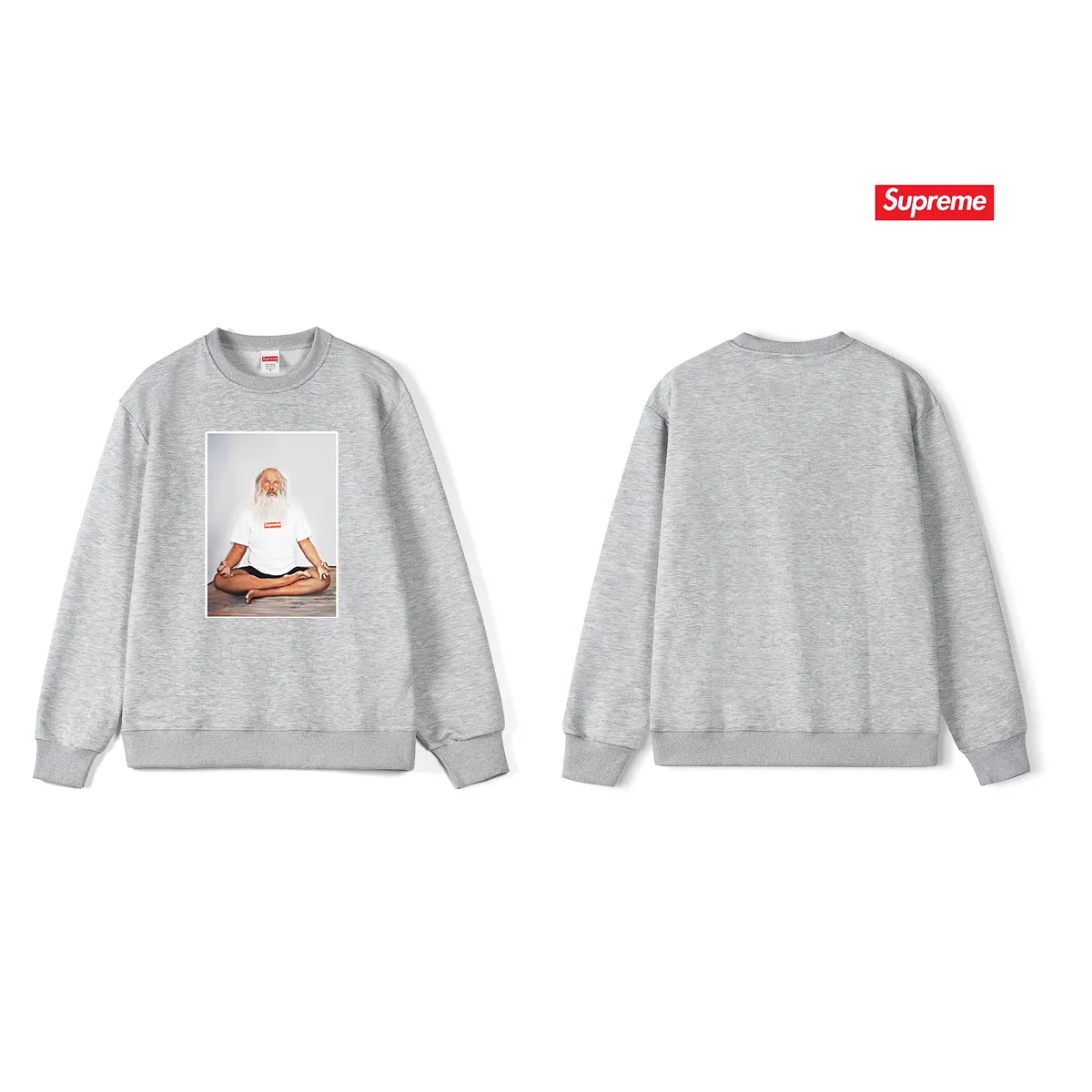 Style No. S1047 #terry p150💰 Velvet 160💰 Supreme Week 1 Rick Rubin Tee meditation character print round neck sweatshirt Made of 400 grams of large terry (drop shoulder large version) fabric, soft texture and no pilling Imported environmentally friendly printing glue The pattern is bright and three-dimensional Quality💥Same style for men and women The upper body is trendy Color: black white gray Size: S M L XL XXL