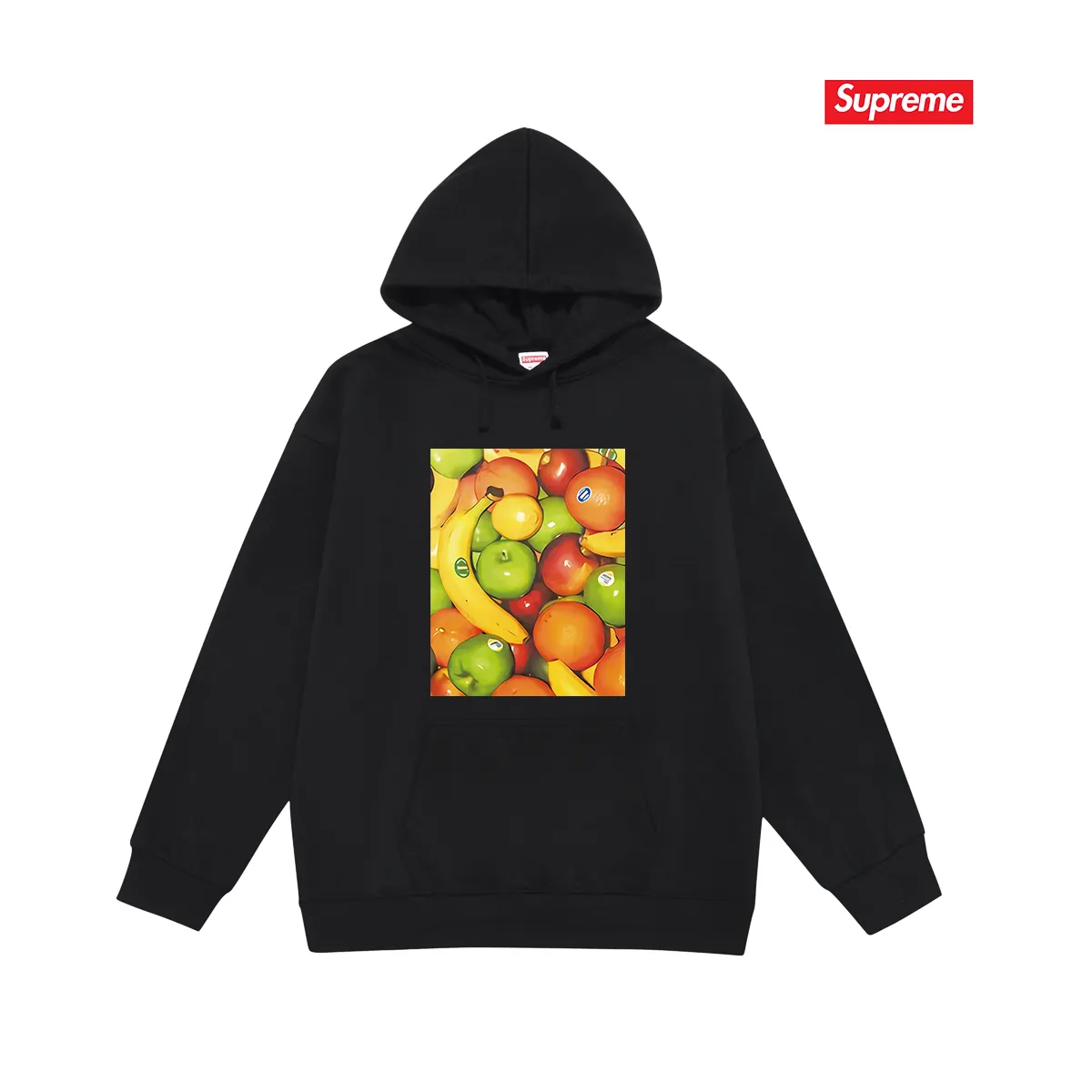 Style number S2032 #terry P160💰 Velvet P170💰 Supreme SS19 Fruit Tee Navy fruit print hooded sweatshirt Made of 400g large terry 430g silver fox velvet (drop shoulder large version) fabric, soft texture and no pilling Imported environmentally friendly printing glue The pattern is bright and three-dimensional Quality 💥Same style for men and women The upper body is trendy Color: black white gray Size: S M L XL XXL