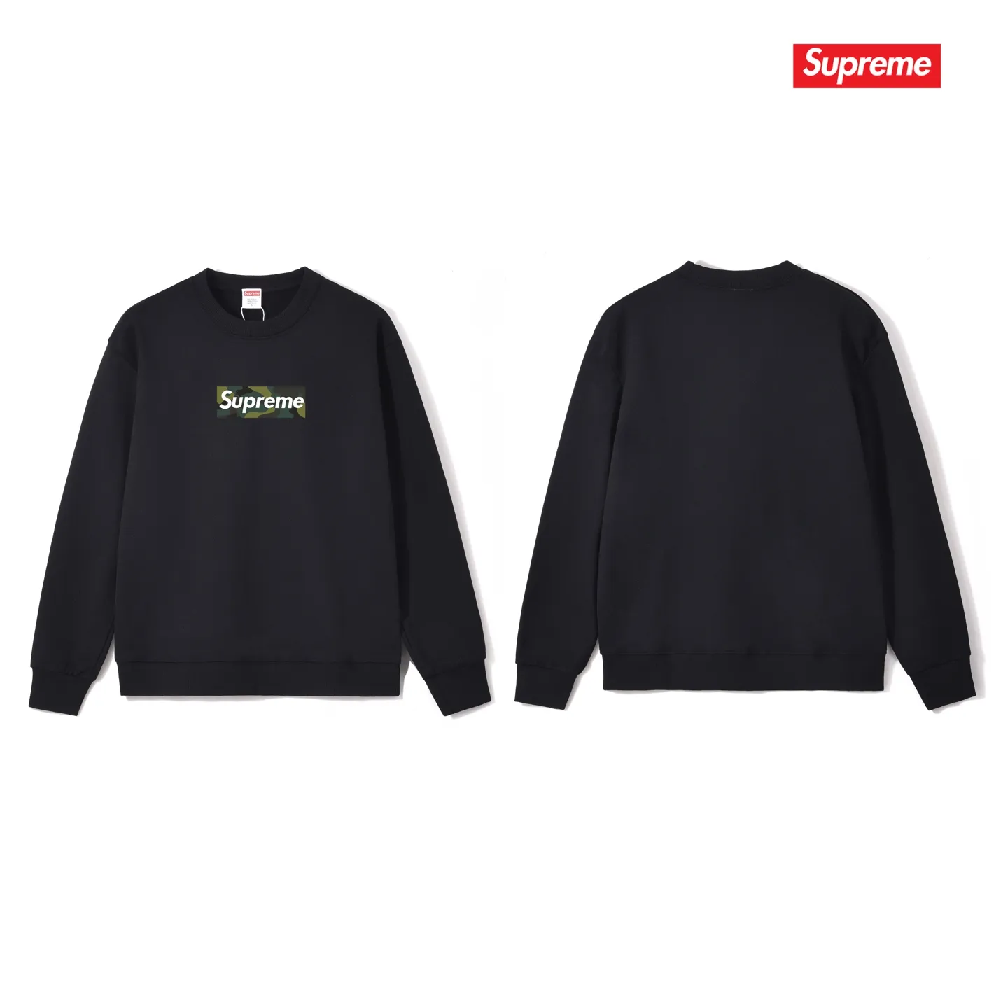 Style No. S1067 #terry p150💰 Velvet 160💰 Supreme FW23 Autumn and Winter Series Solid color logo on the chest Round neck sweatshirt Made of 400 grams of large terry (drop shoulder large version) fabric Soft texture without pilling Imported environmentally friendly printing glue The pattern is bright and three-dimensional Quality💥Same style for men and women The upper body is trendy Color: black white gray Size: S M L XL XXL