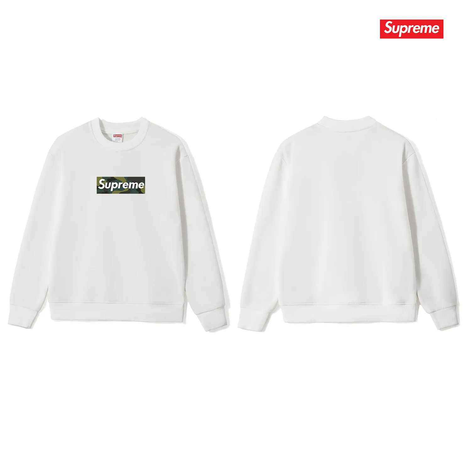 Style No. S1067 #terry p150💰 Velvet 160💰 Supreme FW23 Autumn and Winter Series Solid color logo on the chest Round neck sweatshirt Made of 400 grams of large terry (drop shoulder large version) fabric Soft texture without pilling Imported environmentally friendly printing glue The pattern is bright and three-dimensional Quality💥Same style for men and women The upper body is trendy Color: black white gray Size: S M L XL XXL