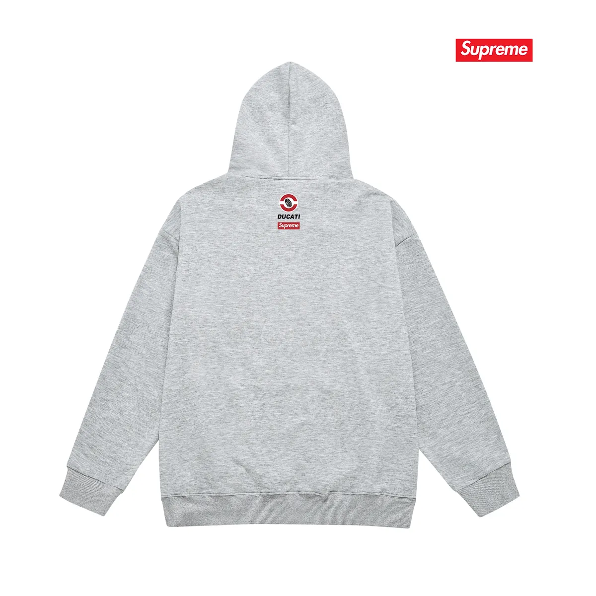 Style No. S2135 #terry P160💰 Velvet P170💰 Supreme Ducati co-branded motorcycle letter print hooded sweatshirt Made of 400g large terry 430g silver fox velvet (drop shoulder large version) fabric, soft texture and no pilling Imported environmentally friendly printing glue The pattern is bright and three-dimensional Quality 💥Same style for men and women The upper body is trendy Color: black white gray Size: S M L XL XXL