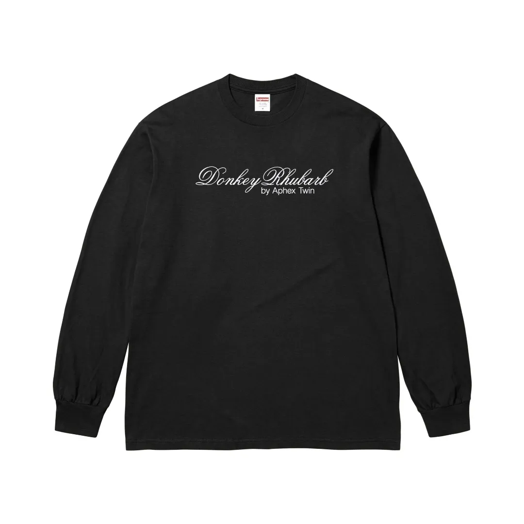 🅿️220 S299 top version Supreme x Aphex Twin KONKEY RHUBARD L/S doll bear long-sleeved T-shirt ZP test custom weaving and dyeing pure cotton 320g fabric Printing uses thermoset ink printing, also known as plastic ink, or self-adhesive ink. Its ingredients are: mainly composed of polyvinyl chloride (PVC) and phthalates. PVC and phthalates, color fixing agents, stabilizers, and thickeners are mixed to form thermoset ink. It is not the digital direct printing advertised on the market. The printing texture of thermoset ink is unachievable by digital direct printing. Customized ZP co-branding Main label/wash label/hangtag/packaging bag (equipped with thickened handbag) There is a probability of passing the inspection version, and the original packaging picture has a high probability of passing. Size: S-XL
