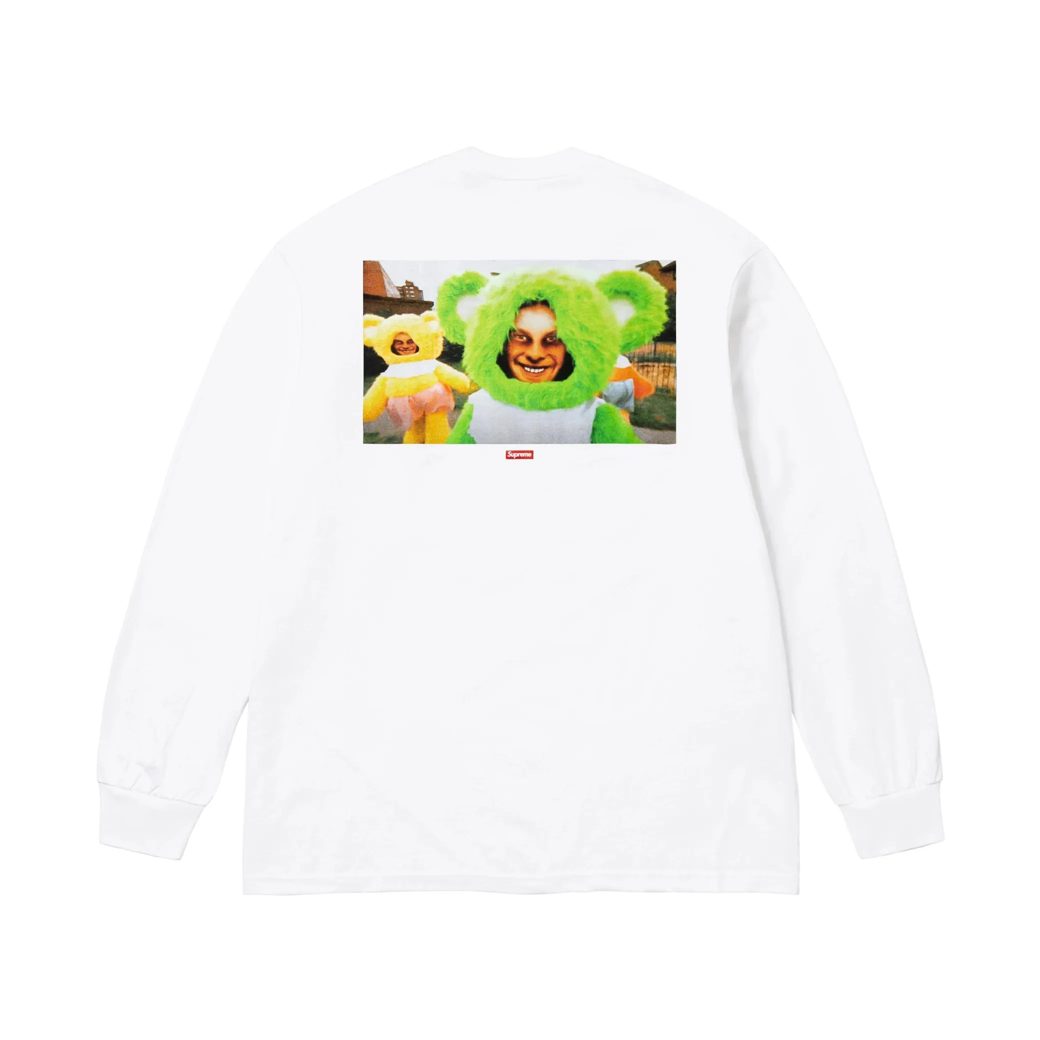 🅿️220 S299 top version Supreme x Aphex Twin KONKEY RHUBARD L/S doll bear long-sleeved T-shirt ZP test custom weaving and dyeing pure cotton 320g fabric Printing uses thermoset ink printing, also known as plastic ink, or self-adhesive ink. Its ingredients are: mainly composed of polyvinyl chloride (PVC) and phthalates. PVC and phthalates, color fixing agents, stabilizers, and thickeners are mixed to form thermoset ink. It is not the digital direct printing advertised on the market. The printing texture of thermoset ink is unachievable by digital direct printing. Customized ZP co-branding Main label/wash label/hangtag/packaging bag (equipped with thickened handbag) There is a probability of passing the inspection version, and the original packaging picture has a high probability of passing. Size: S-XL