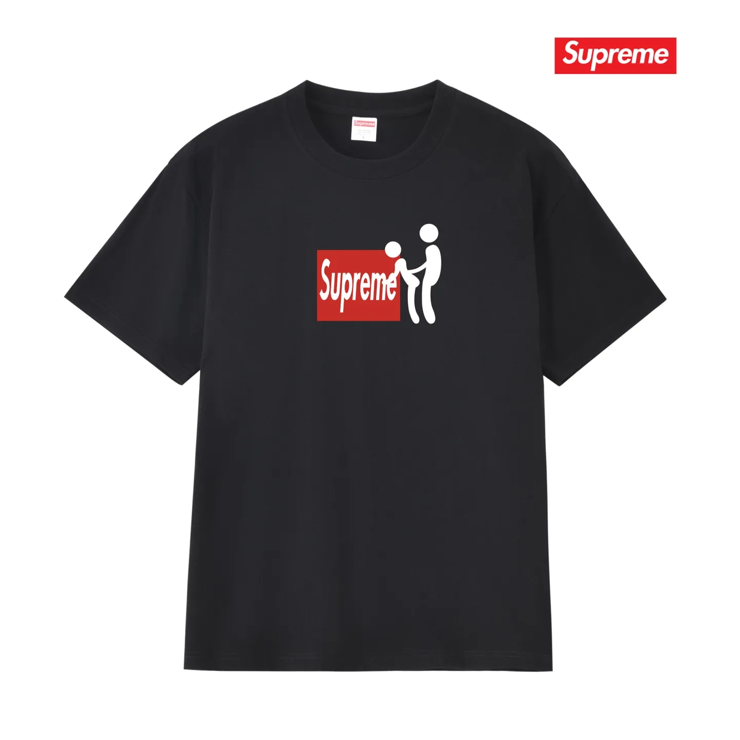 S211 P110💰 SupFW25 Funny Box logo short-sleeved American retro T-shirt. Same style for men and women. Loose fit. Made of 260g combed cotton double yarn. From fabric to accessories, all three standards are complete and follow ZP. Imported Matsui company's slurry printing will never crack. The whole piece adopts three-needle five-thread technology. The neckline-shoulder seam-sleeve seam is double-lined, which looks more three-dimensional and textured.) The same process as the original version, classic version Feel free to compare zp. The whole piece adopts three-needle five-thread craftsmanship (neckline-shoulder seam-sleeve seam double thread, which looks more three-dimensional and textured). It has the same craftsmanship as the original original, classic version. Color: black, white, light gray, pink, navy. Size: S M L XL XXL