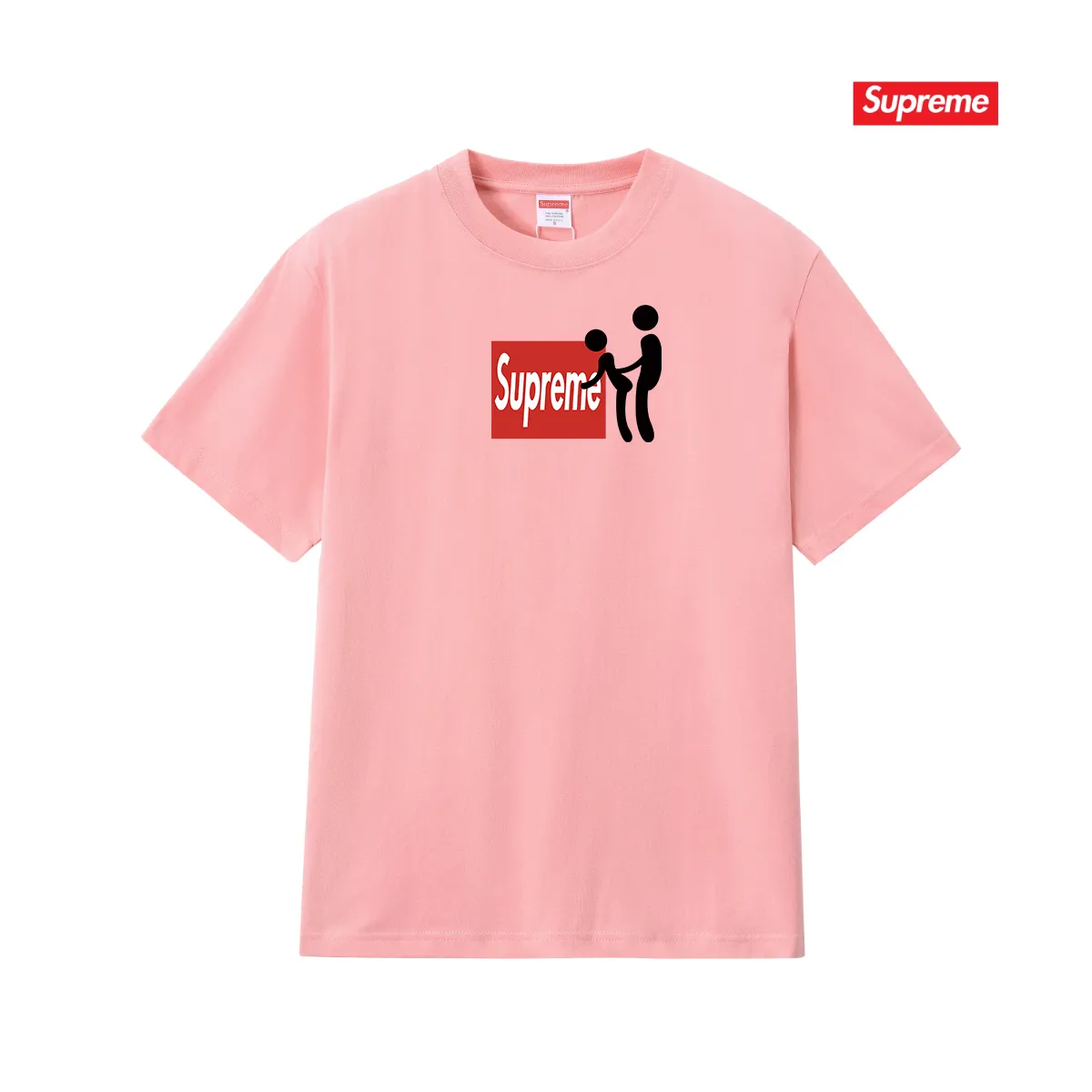 S211 P110💰 SupFW25 Funny Box logo short-sleeved American retro T-shirt. Same style for men and women. Loose fit. Made of 260g combed cotton double yarn. From fabric to accessories, all three standards are complete and follow ZP. Imported Matsui company's slurry printing will never crack. The whole piece adopts three-needle five-thread technology. The neckline-shoulder seam-sleeve seam is double-lined, which looks more three-dimensional and textured.) The same process as the original version, classic version Feel free to compare zp. The whole piece adopts three-needle five-thread craftsmanship (neckline-shoulder seam-sleeve seam double thread, which looks more three-dimensional and textured). It has the same craftsmanship as the original original, classic version. Color: black, white, light gray, pink, navy. Size: S M L XL XXL