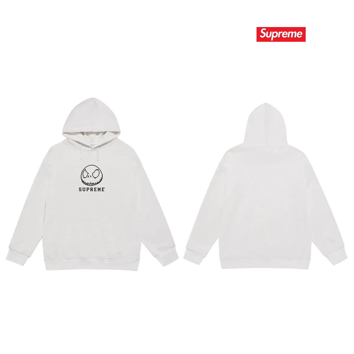 Style No. S2136 #terry P160💰 Velvet P170💰 Sup76FW SKELETON TEE Cartoon skull pattern printed hooded sweatshirt Made of 400g large terry 430g silver fox velvet (drop shoulder large version) fabric, soft texture and no pilling Imported environmentally friendly printing glue The pattern is bright and three-dimensional Quality 💥Same style for men and women The upper body is trendy Color: black white gray Size: S M L XL XXL