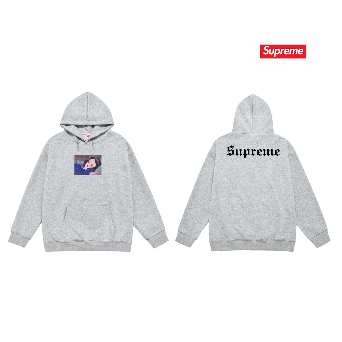 Style No. S2169 #terry P160💰 Velvet P170💰 Sup portrait letter print hooded sweatshirt Made of 400g large terry 430g silver fox velvet (drop shoulder large version) fabric, soft texture and no pilling Imported environmentally friendly printing glue The pattern is bright and three-dimensional Quality 💥Same style for men and women The upper body is trendy Color: black white gray Size: S M L XL XXL