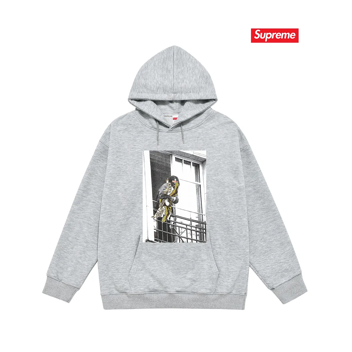 Style No. S2107 #terry P160💰 Velvet P170💰 Supreme Week 14 xANTIHERO Balcony Tee co-branded Michael Jackson balcony character print hooded sweatshirt Made of 400g large terry 430g silver fox velvet (drop shoulder large version) fabric, soft texture and no pilling, imported environmentally friendly printing glue, bright and three-dimensional pattern, quality 💥Same style for men and women, the upper body is trendy Color: Black White Gray Size: S M L XL XXL