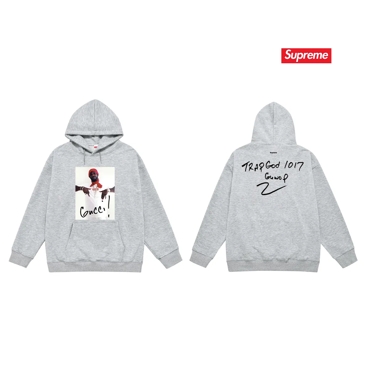 Style No. S2199 #terry P160💰 Velvet P170💰 SUP FW16 Kuci Mane Tee White character hooded sweatshirt Made of 400g large terry 430g silver fox velvet (off-shoulder large version) fabric, soft texture and no pilling Imported environmentally friendly printing glue The pattern is bright and three-dimensional Quality 💥Same style for men and women The upper body is trendy Color: black white gray Size: S M L XL XXL