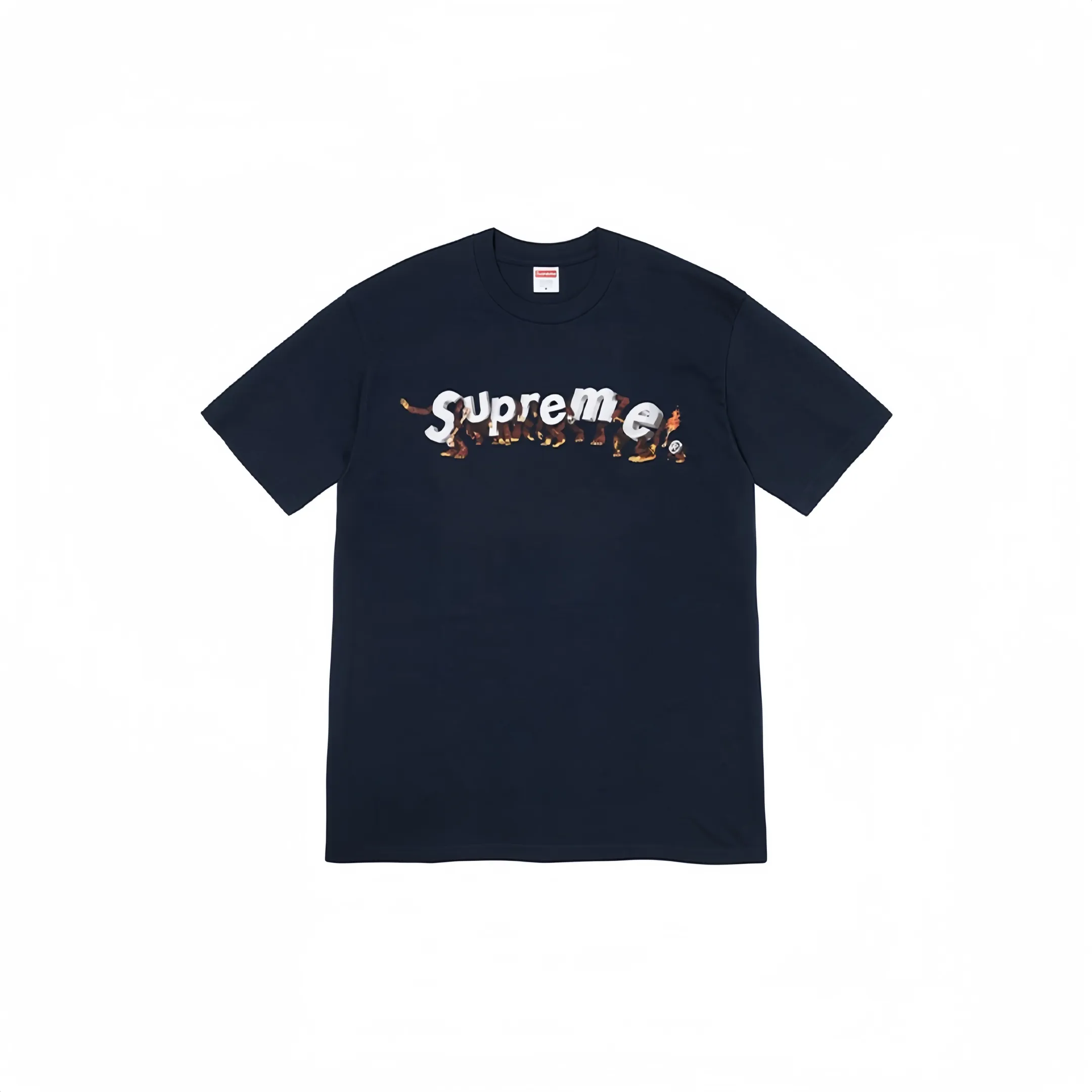 #S38 P110💰 Supreme Week 8 Apes Tee Apes logo letter printed round neck short-sleeved T-shirt is made of 260 grams of combed cotton double yarn. From fabrics to accessories, all three standards are complete and follow ZP. Imported Matsui company's slurry printing will never crack. The whole piece is made of three-needle five-thread technology. The neckline-shoulder seam-sleeve seam is double-lined, which looks more three-dimensional and textured.) The same process as the original version, classic version Feel free to compare zp. The whole piece adopts three-needle five-thread craftsmanship. The neckline-shoulder seam-sleeve seam is double-threaded, which looks more three-dimensional and textured.) It has the same craftsmanship as the authentic original, classic version. Color: navy blue, green, white, black, orange. Size: S M L XL XXL