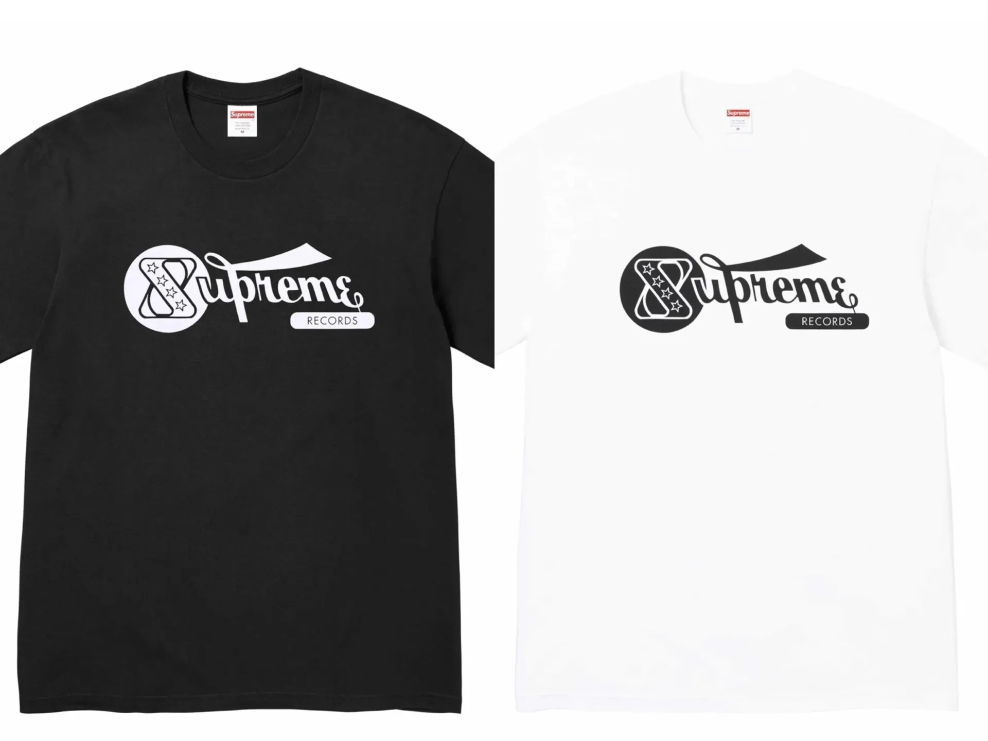 #S129 P110💰 Supreme printed summer heavy trend brand 24ss RECORDS recorded printed short-sleeved T-shirt 260g combed cotton double yarn, all three standards are complete from fabrics to accessories and follow ZP Imported Matsui company's slurry printing will never crack The whole piece adopts three-needle five-thread technology (neckline-shoulder seam-sleeve seam double line, looks more three-dimensional and textured) The same process as the original version, classic version Feel free to compare zp. The whole piece adopts three-needle five-thread craftsmanship. The neckline-shoulder seam-sleeve seam is double-threaded, which looks more three-dimensional and textured.) It has the same craftsmanship as the original original, classic version. Color: Black/White Size: S M L XL XXL