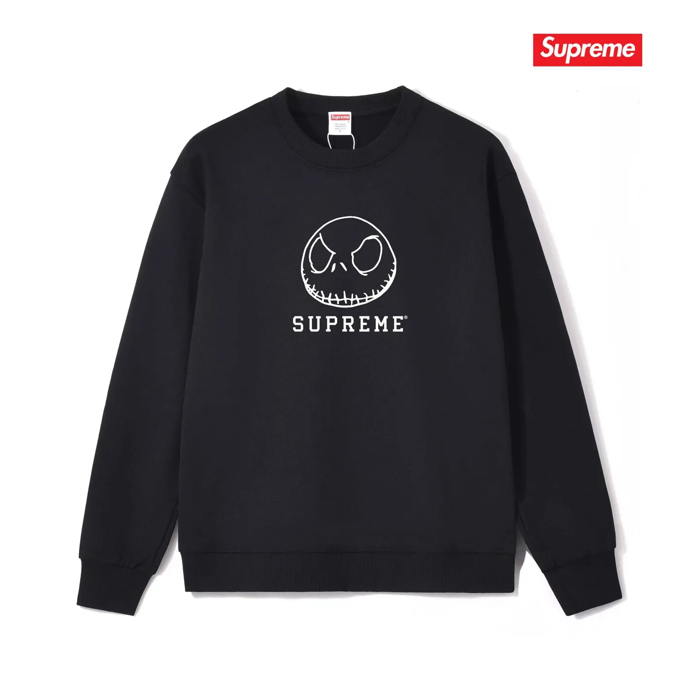 Style No. S1136 #terry p150💰 Velvet 160💰 Sup76FW SKELETON TEE Cartoon skull pattern round neck sweatshirt Made of 400 grams of large terry (drop shoulder large version) fabric, soft texture and no pilling Imported environmentally friendly printing glue The pattern is bright and three-dimensional Quality 💥Same style for men and women The upper body is trendy Color: black white gray Size: S M L XL XXL
