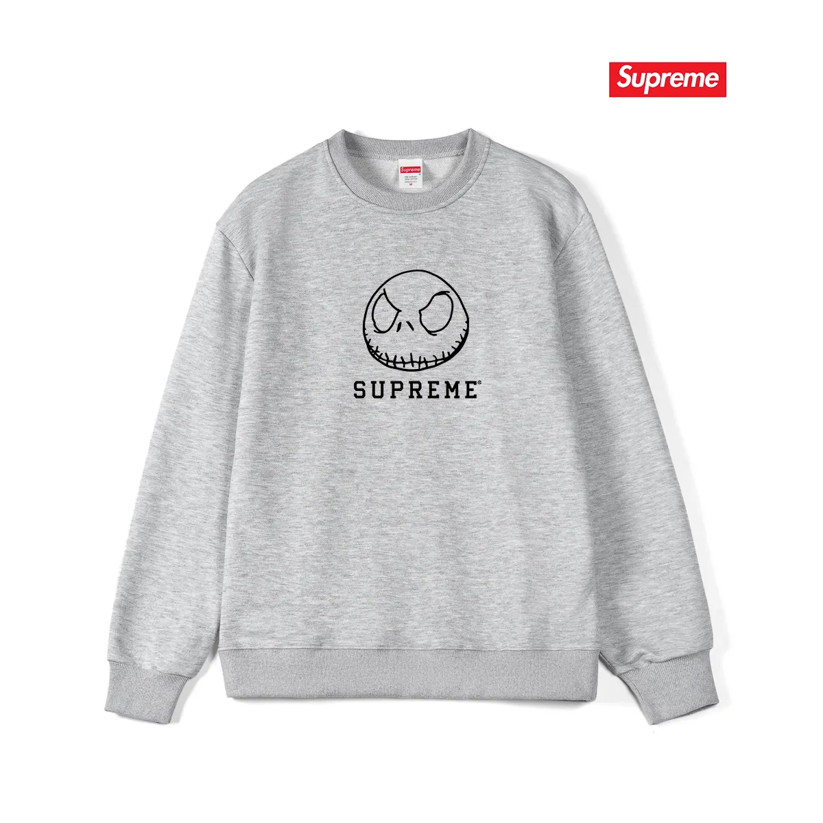 Style No. S1136 #terry p150💰 Velvet 160💰 Sup76FW SKELETON TEE Cartoon skull pattern round neck sweatshirt Made of 400 grams of large terry (drop shoulder large version) fabric, soft texture and no pilling Imported environmentally friendly printing glue The pattern is bright and three-dimensional Quality 💥Same style for men and women The upper body is trendy Color: black white gray Size: S M L XL XXL