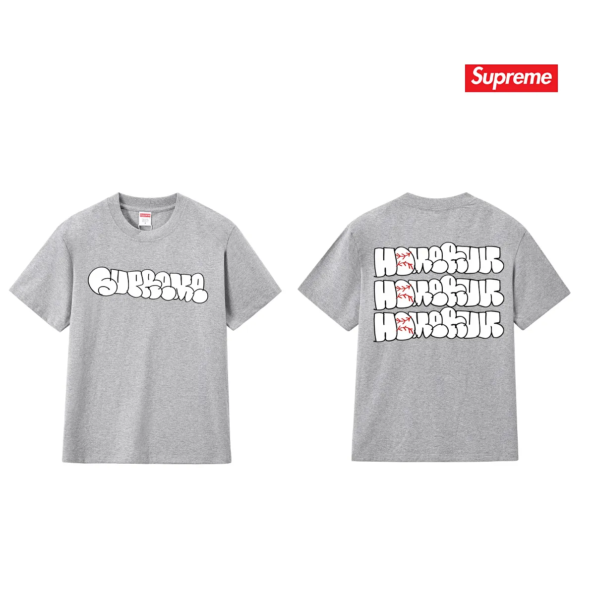 S151 P110💰 25SS HOMERUN co-branded loose pure cotton T-shirt top, short-sleeved, same style for men and women, trendy summer wear, loose fit, made of 260g combed cotton double yarn, all three standards are complete from fabric to accessories, ZP imported Matsui company's slurry printing will never crack, the whole piece adopts three-needle five-thread process. The neckline-shoulder seam-sleeve seam is double-lined, which looks more three-dimensional and textured) The same process as the original version, classic version Feel free to compare zp. The whole piece adopts three-needle five-thread craftsmanship (neckline-shoulder seam-sleeve seam double thread, which looks more three-dimensional and textured). It has the same craftsmanship as the original original, classic version. Color: black, white, light gray, navy blue, pink. Size: S M L XL XXL