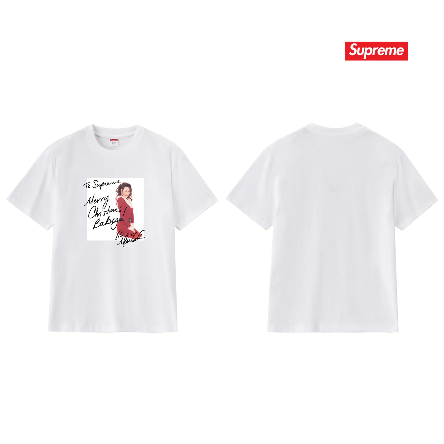 S258 P110💰 Supreme Week 17 Mariah Carey Tee Mariah Carey character print pattern Round neck American trendy T-shirt Same style for men and women Loose fit Made of 260g combed cotton double yarn From fabrics to accessories, all three standards are complete and follow ZP Imported Matsui company slurry printing will never crack The whole piece is made with a three-needle five-thread process. The neckline-shoulder seam-sleeve seam is double-lined, and it looks more three-dimensional and textured. The process is the same as the authentic original version. The classic version. Feel free to compare zp. The whole piece is made of a three-needle five-thread process. The neckline-shoulder seam-sleeve seam is double-threaded, which looks more three-dimensional and textured. The process is the same as the authentic original version. The classic version. Color: Black White Light Gray Pink Navy Size: S M L XL XXL