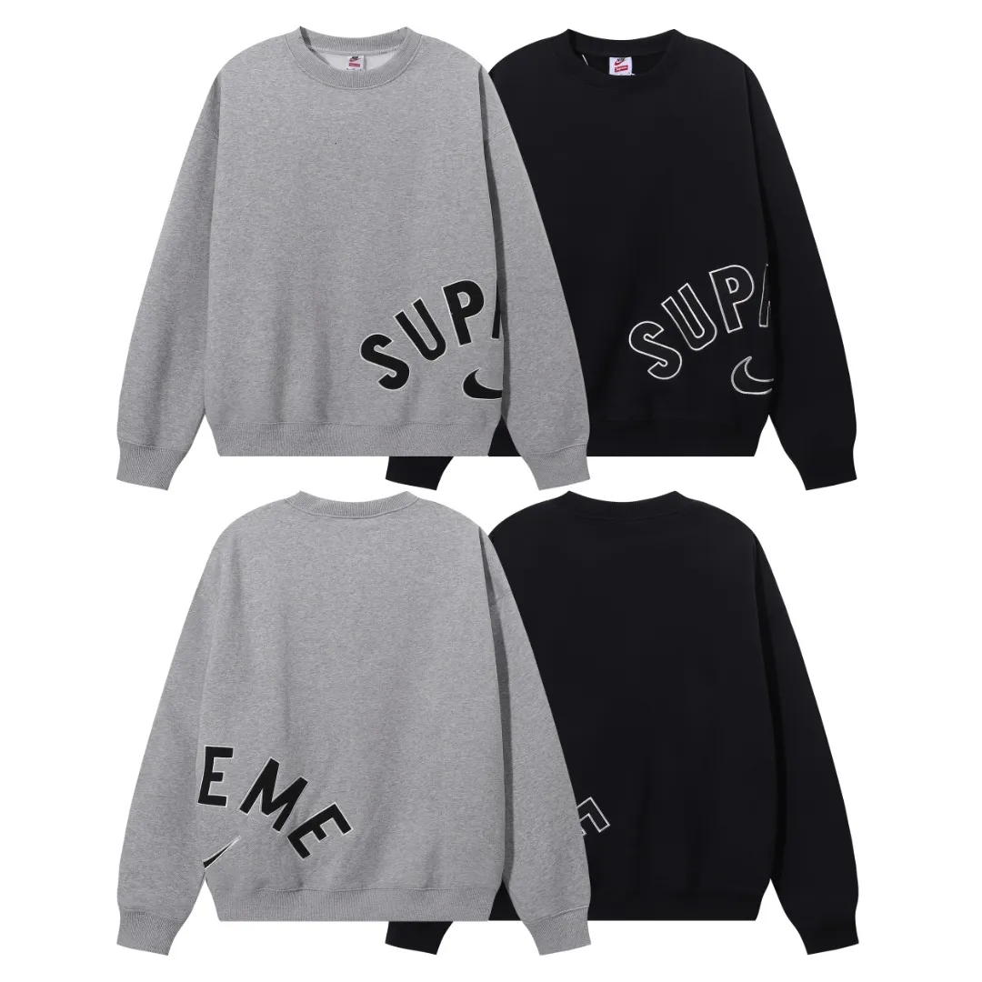 P180 sup jointly branded Nike embroidered fleece sweatshirt black gray SMLXL (round neck) sweatshirt size chart Size S M L XL waist 70 74 78 82 (elastic) pants length 100 102 104 106 hip 108 112 116 120