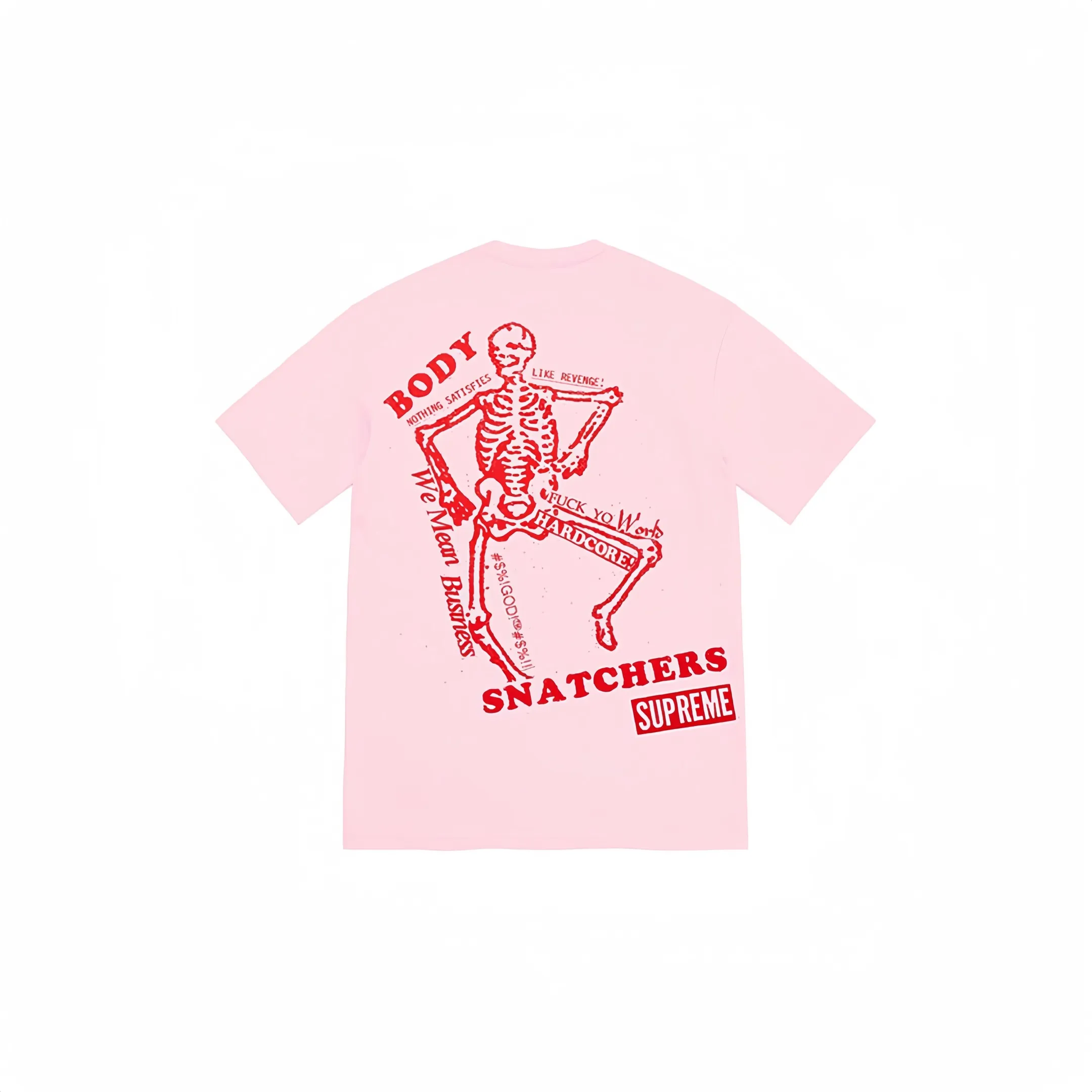 #S46 P110💰 Supreme SS23 Week9 BODY SNATCHERS TEE Classic box logo back skull printed short-sleeved T-shirt made of 260g combed cotton double yarn. From fabric to accessories, all three standards are complete and follow ZP. Imported Matsui company's slurry printing will never crack. The whole piece adopts three-needle five-thread process. The neckline-shoulder seam-sleeve seam is double-lined, which looks more three-dimensional and textured.) The same process as the original version, classic version Feel free to compare zp. The whole piece adopts three-needle five-thread craftsmanship. The neckline-shoulder seam-sleeve seam is double-threaded, which looks more three-dimensional and textured.) It has the same craftsmanship as the original original, classic version. Color: Navy Blue Black Pink White Size: S M L XL XXL