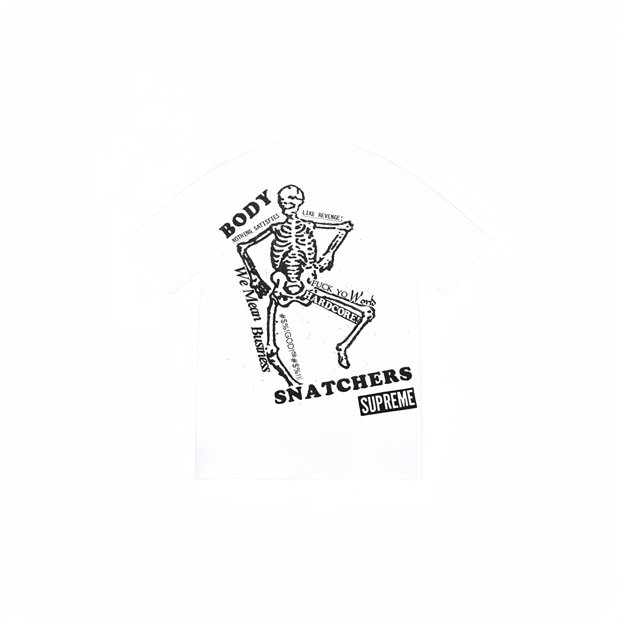 #S46 P110💰 Supreme SS23 Week9 BODY SNATCHERS TEE Classic box logo back skull printed short-sleeved T-shirt made of 260g combed cotton double yarn. From fabric to accessories, all three standards are complete and follow ZP. Imported Matsui company's slurry printing will never crack. The whole piece adopts three-needle five-thread process. The neckline-shoulder seam-sleeve seam is double-lined, which looks more three-dimensional and textured.) The same process as the original version, classic version Feel free to compare zp. The whole piece adopts three-needle five-thread craftsmanship. The neckline-shoulder seam-sleeve seam is double-threaded, which looks more three-dimensional and textured.) It has the same craftsmanship as the original original, classic version. Color: Navy Blue Black Pink White Size: S M L XL XXL