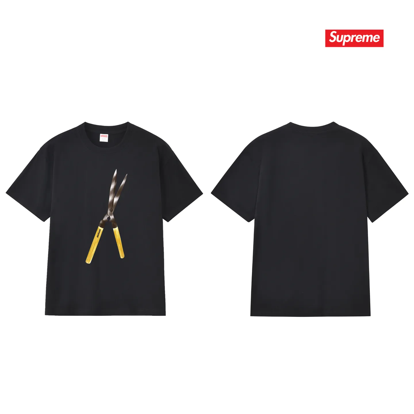 S247 P110💰 Supreme SS19 Shears Tee scissors short-sleeved American trendy T-shirt. Same style for men and women. Loose fit. Made of 260 grams of combed cotton double yarn. All three standards from fabrics to accessories are in compliance with ZP. Imported Matsui Company slurry printing will never crack. The whole piece adopts three-needle five-thread technology. The neckline-shoulder seam-sleeve seam is double-lined, which looks more three-dimensional and textured.) The same process as the original version, classic version Feel free to compare zp. The whole piece adopts three-needle five-thread craftsmanship (neckline-shoulder seam-sleeve seam double thread, which looks more three-dimensional and textured). It has the same craftsmanship as the original original, classic version. Color: black, white, light gray, pink, navy. Size: S M L XL XXL