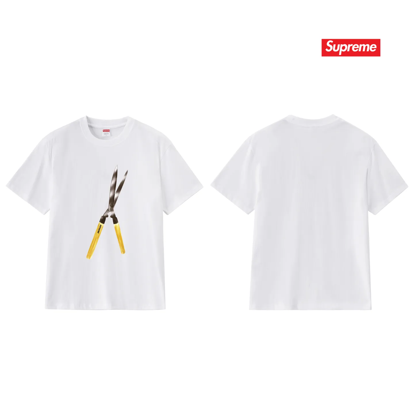 S247 P110💰 Supreme SS19 Shears Tee scissors short-sleeved American trendy T-shirt. Same style for men and women. Loose fit. Made of 260 grams of combed cotton double yarn. All three standards from fabrics to accessories are in compliance with ZP. Imported Matsui Company slurry printing will never crack. The whole piece adopts three-needle five-thread technology. The neckline-shoulder seam-sleeve seam is double-lined, which looks more three-dimensional and textured.) The same process as the original version, classic version Feel free to compare zp. The whole piece adopts three-needle five-thread craftsmanship (neckline-shoulder seam-sleeve seam double thread, which looks more three-dimensional and textured). It has the same craftsmanship as the original original, classic version. Color: black, white, light gray, pink, navy. Size: S M L XL XXL