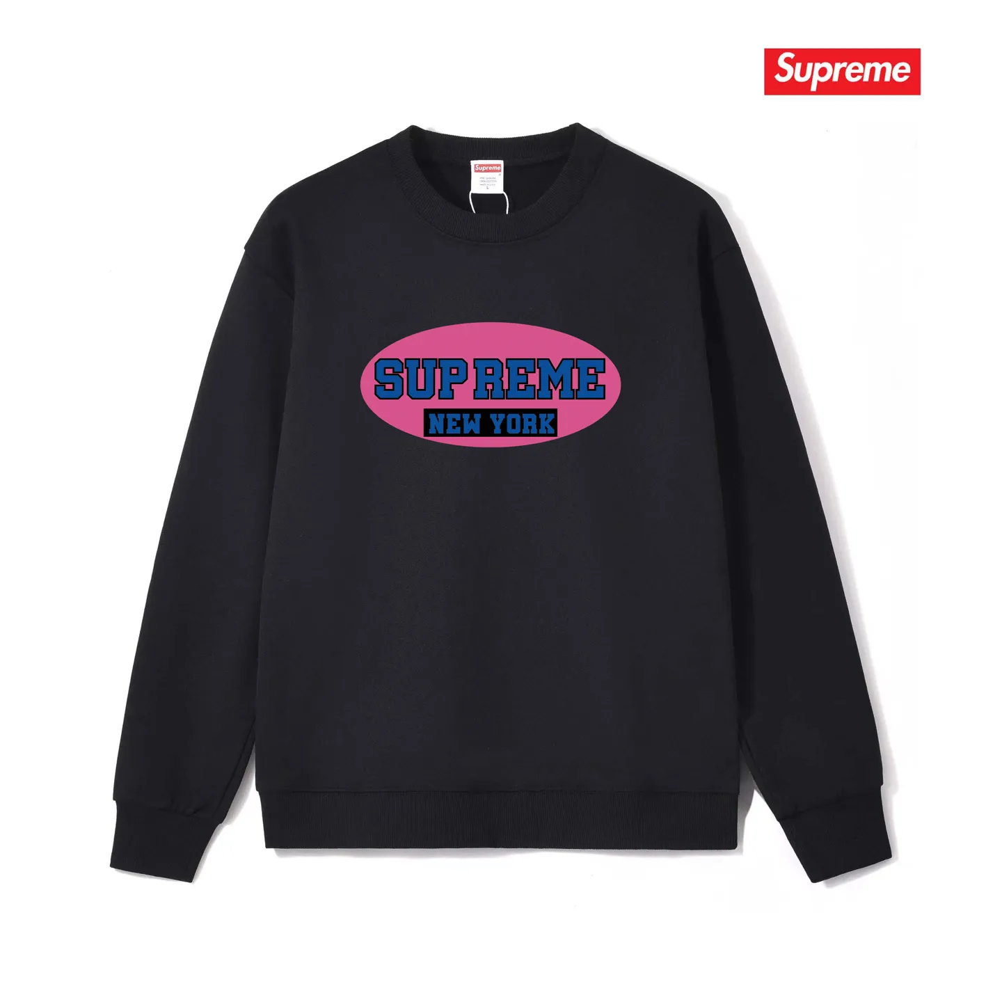 Style No. S1020 #terryp150💰 Velvet 160💰 Supreme SS23 Week 1 NEW YORK TEE Retro Logo Printed Round Neck Sweater Made of 400g large terry (drop shoulder large version) fabric, soft and non-pilling, imported environmentally friendly printing glue, bright and three-dimensional pattern, quality 💥Same style for men and women. The upper body is trendy. Color: Black White Gray Size: S M L XL XXL