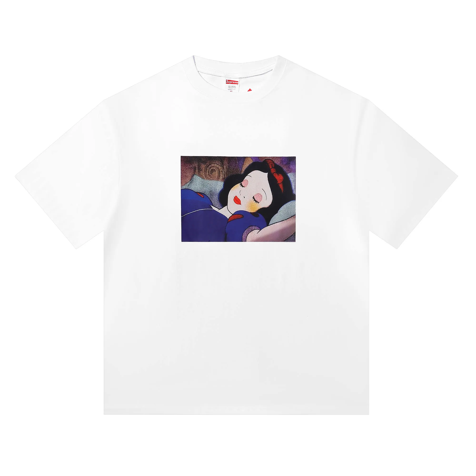 P136 Supreme Snow White t White Black SMLXL Size Shoulder Width Bust Length S 52 56 70 M 54 58 72 L 56 60 74 XL 58 62 76